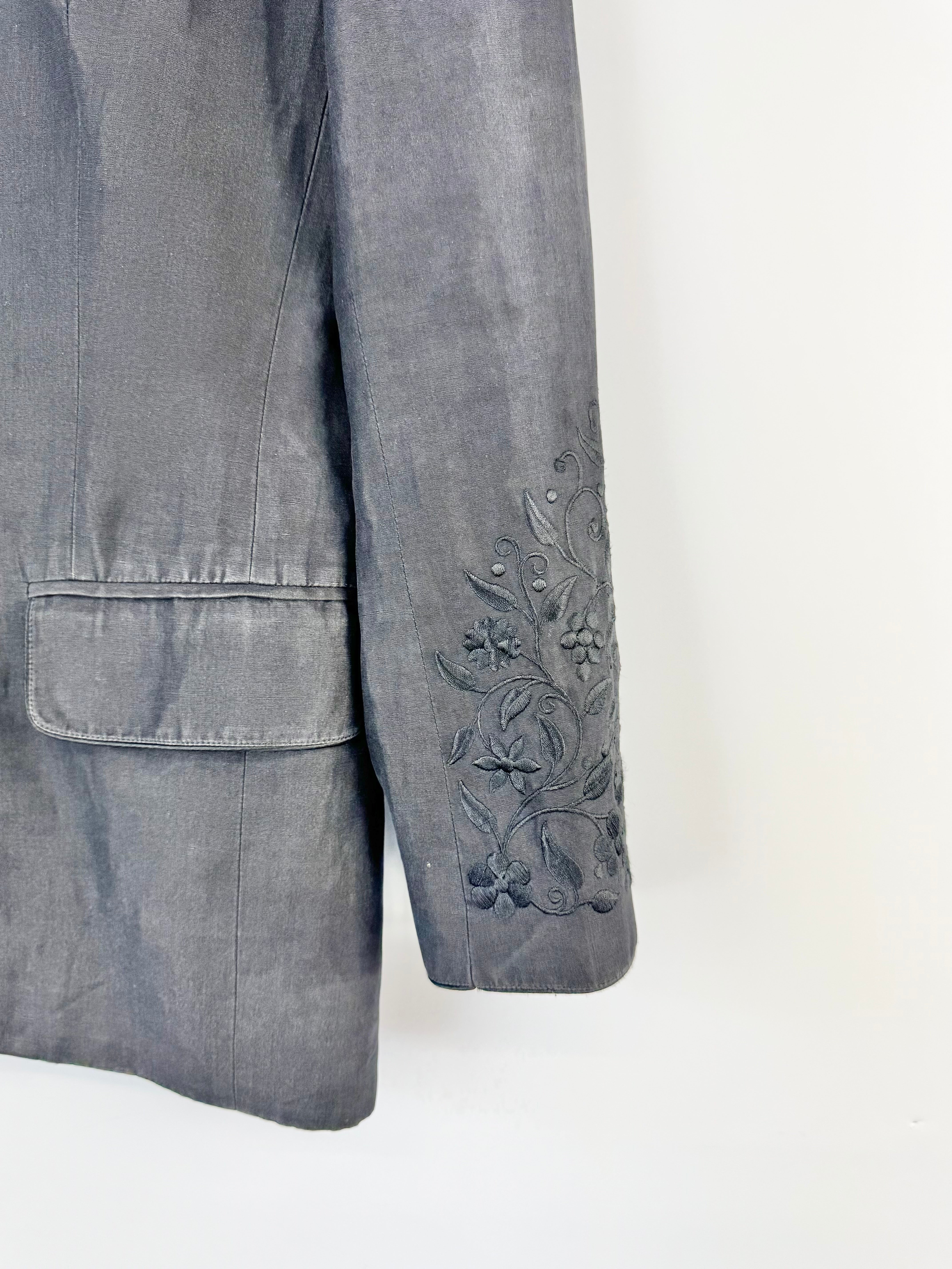 Kenzo Black Embroidered Sleeved Jacket - AU8