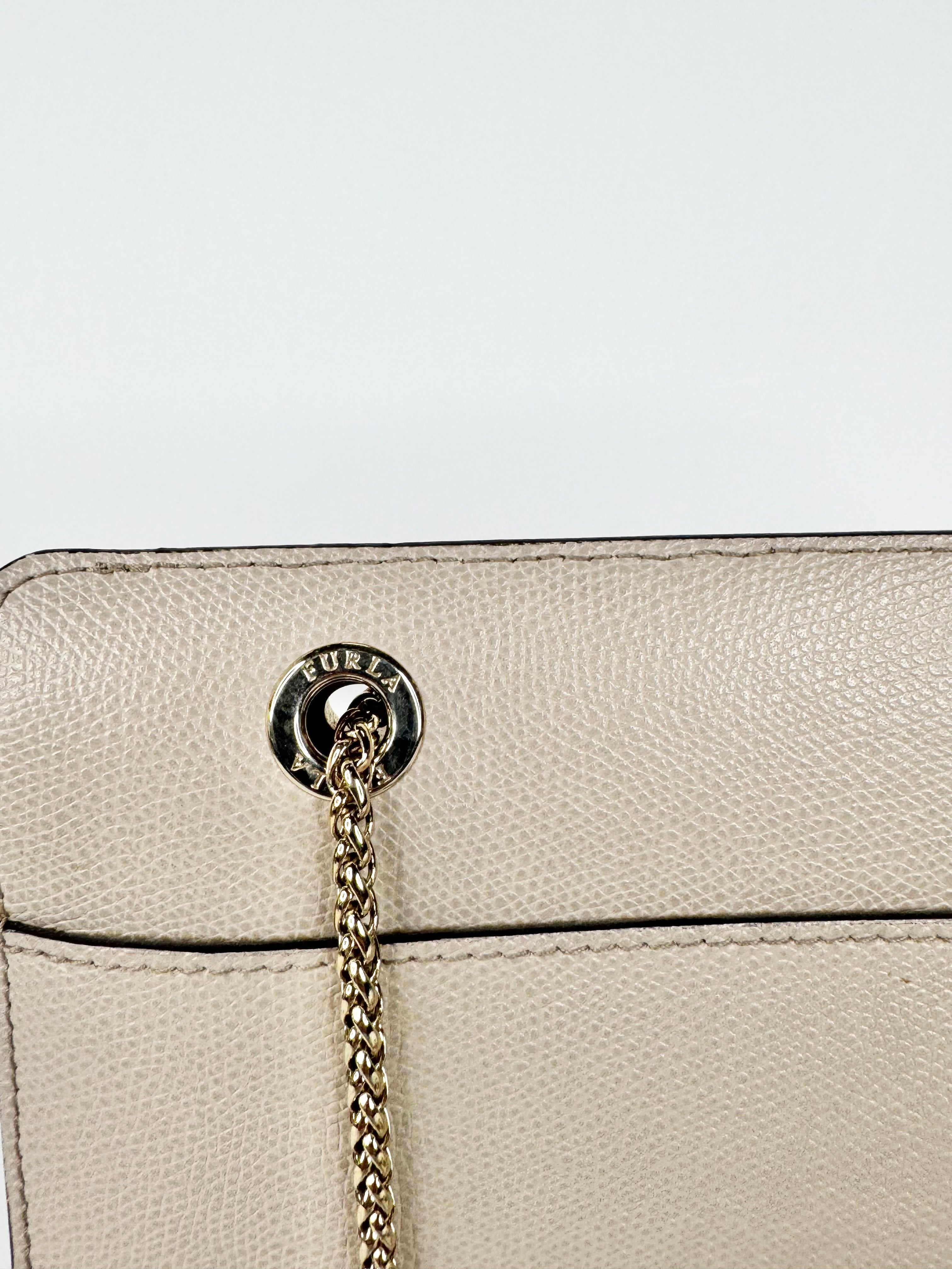 Furla Cement Leather Cross Body Bag