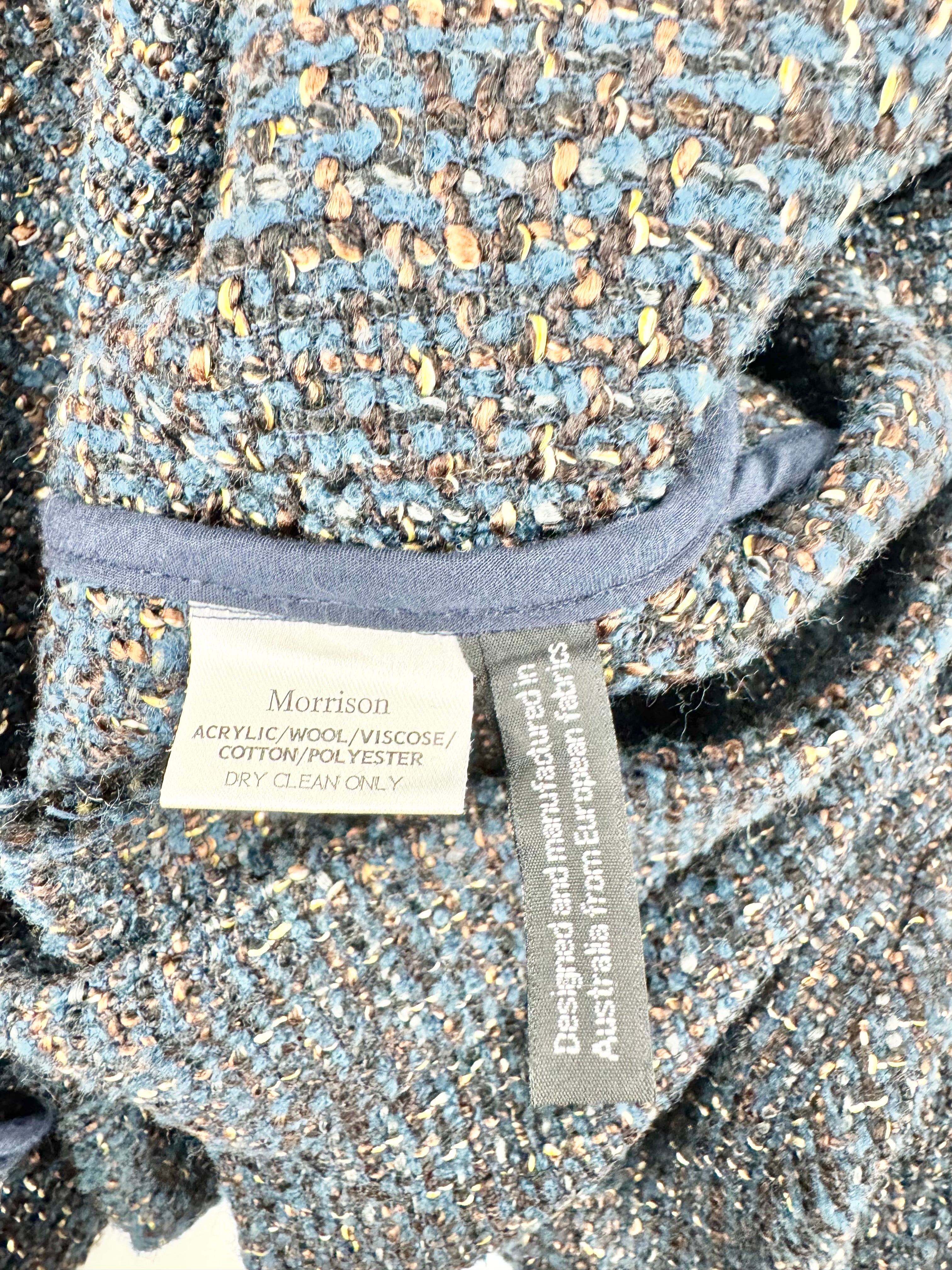 Morrison Blue & Gold Woven Cardigan - AU10