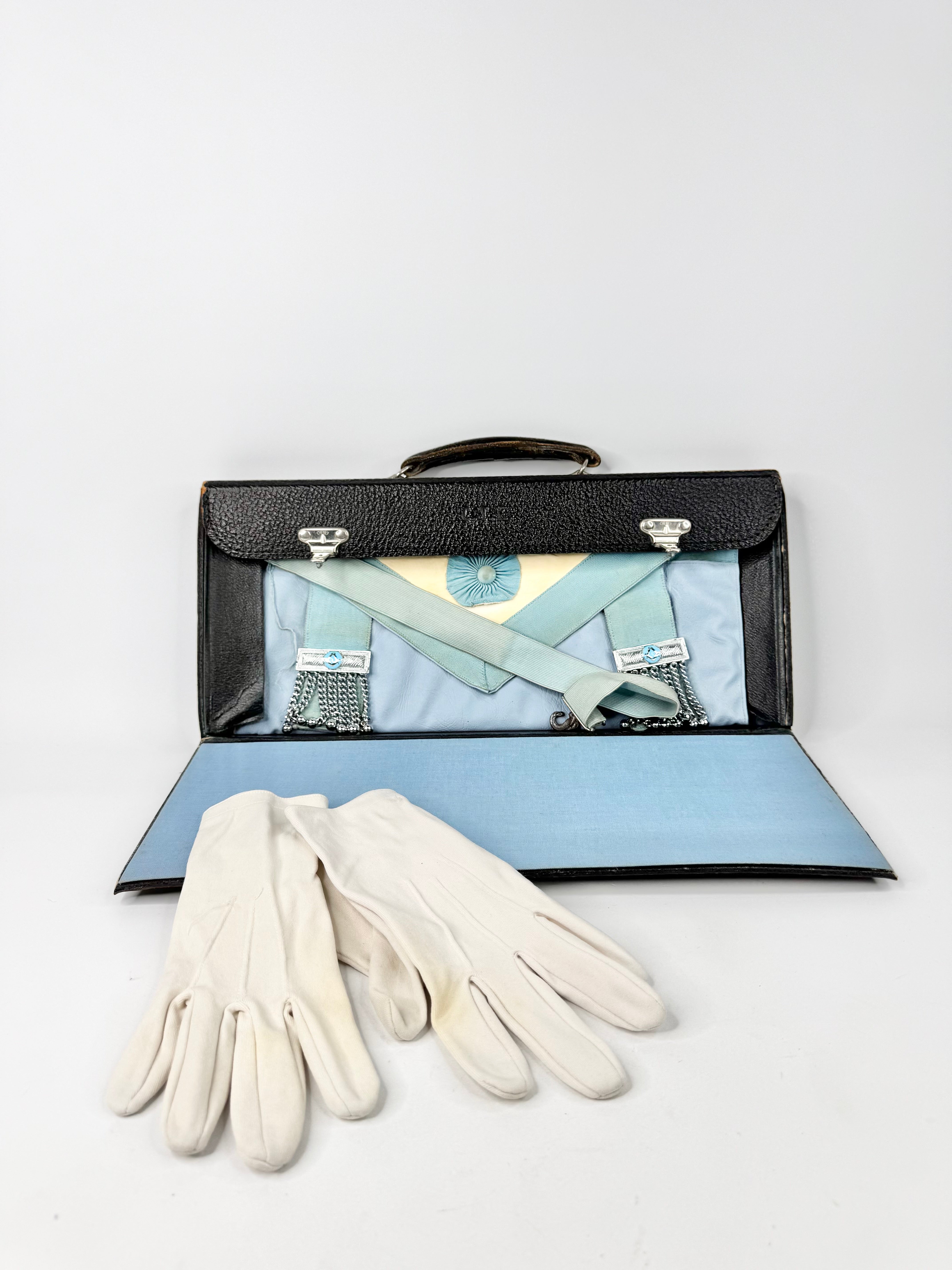Vintage Freemasons Regalia Glove & Belt Set