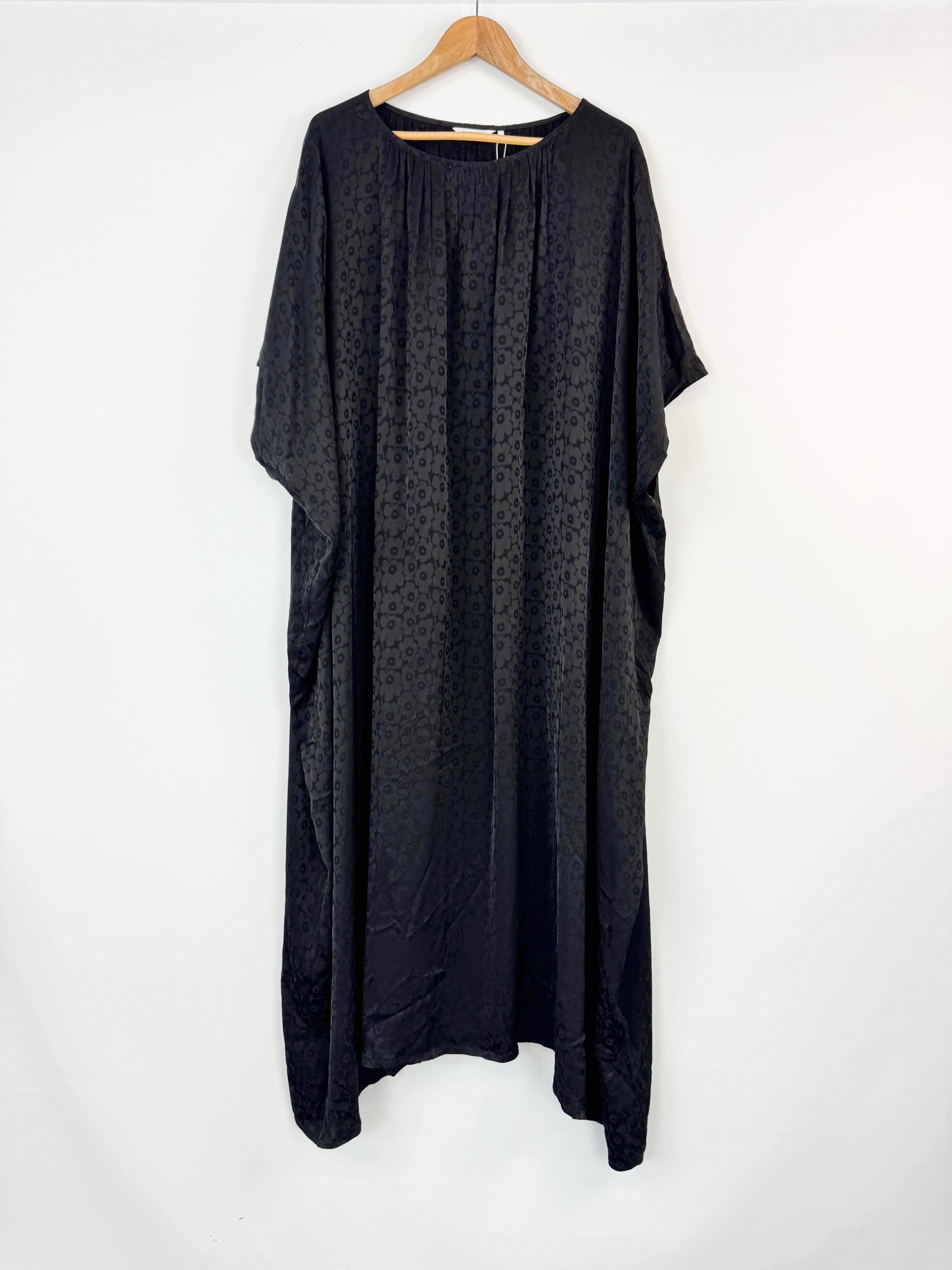 Marimekko Black Helmililja Unikko' Jacquard Dress - AU14/16