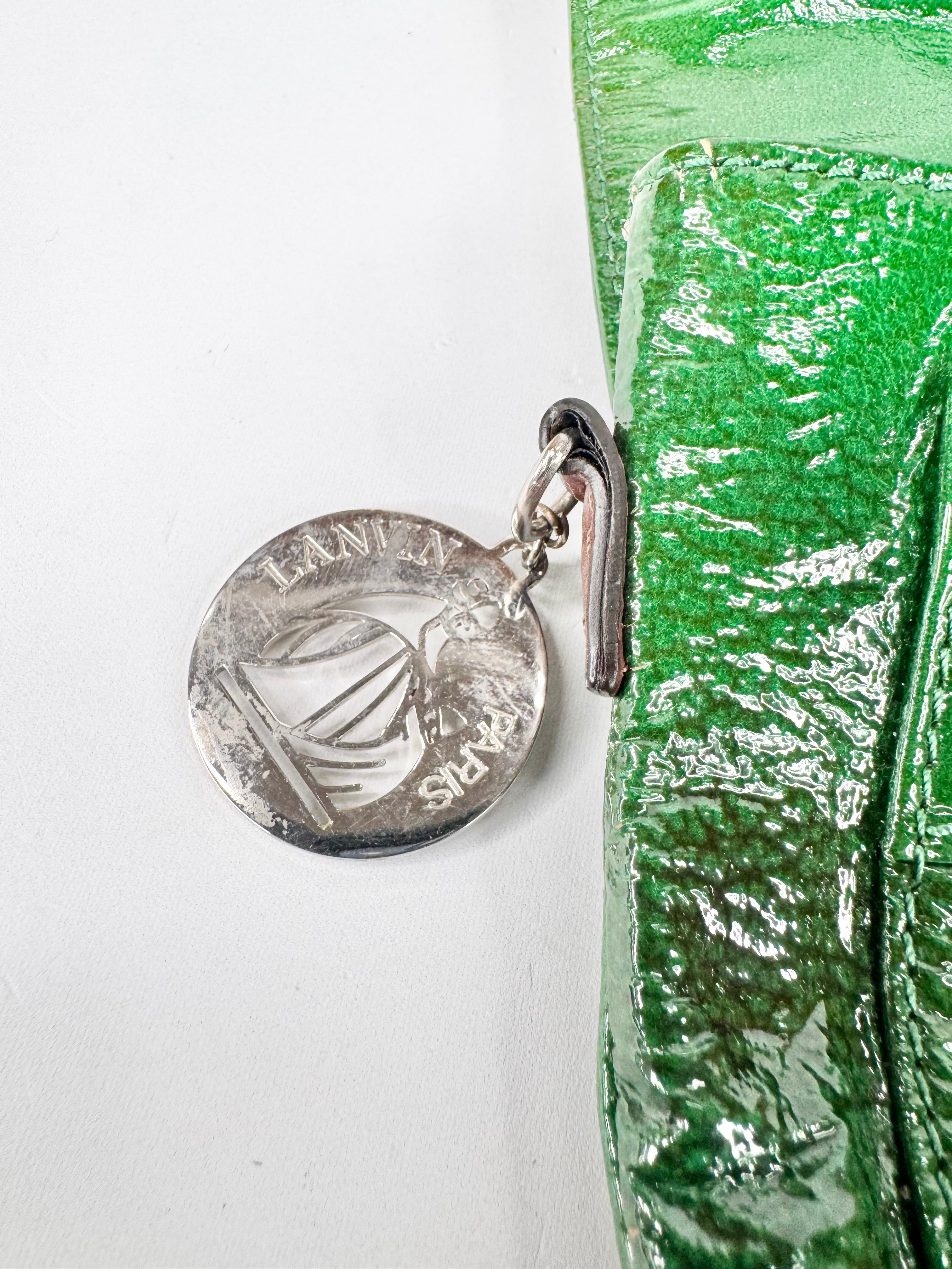 Lanvin Emerald Green Patent Leather Shoulder Bag