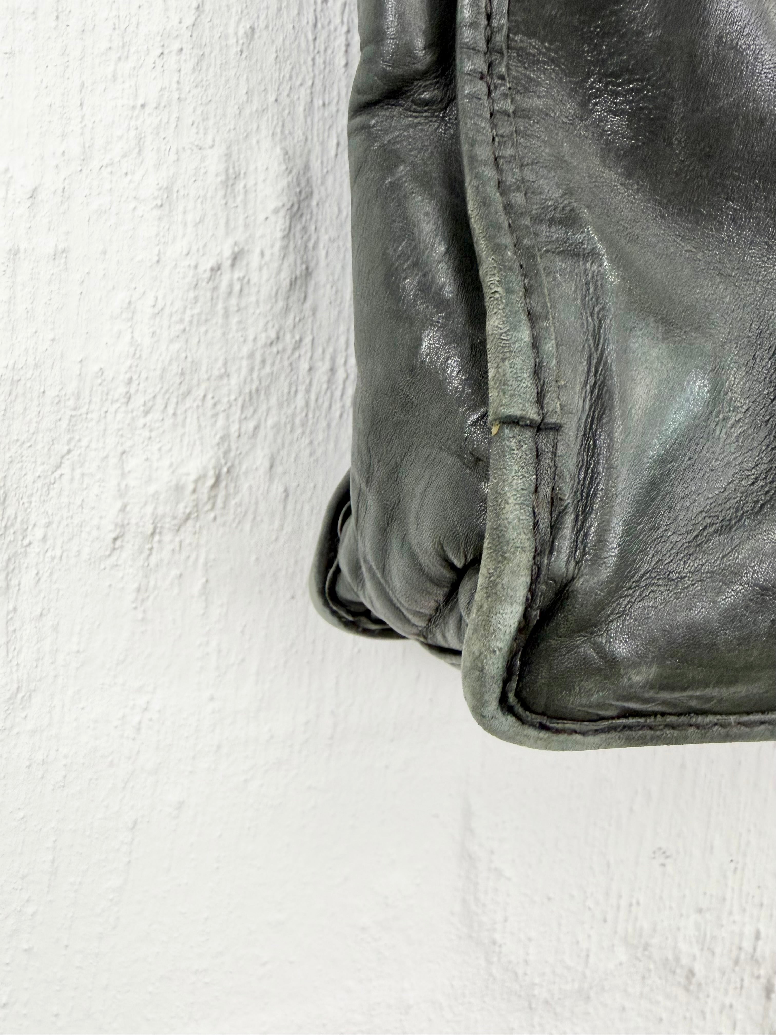 Vintage Country Road Black Leather Tote Bag