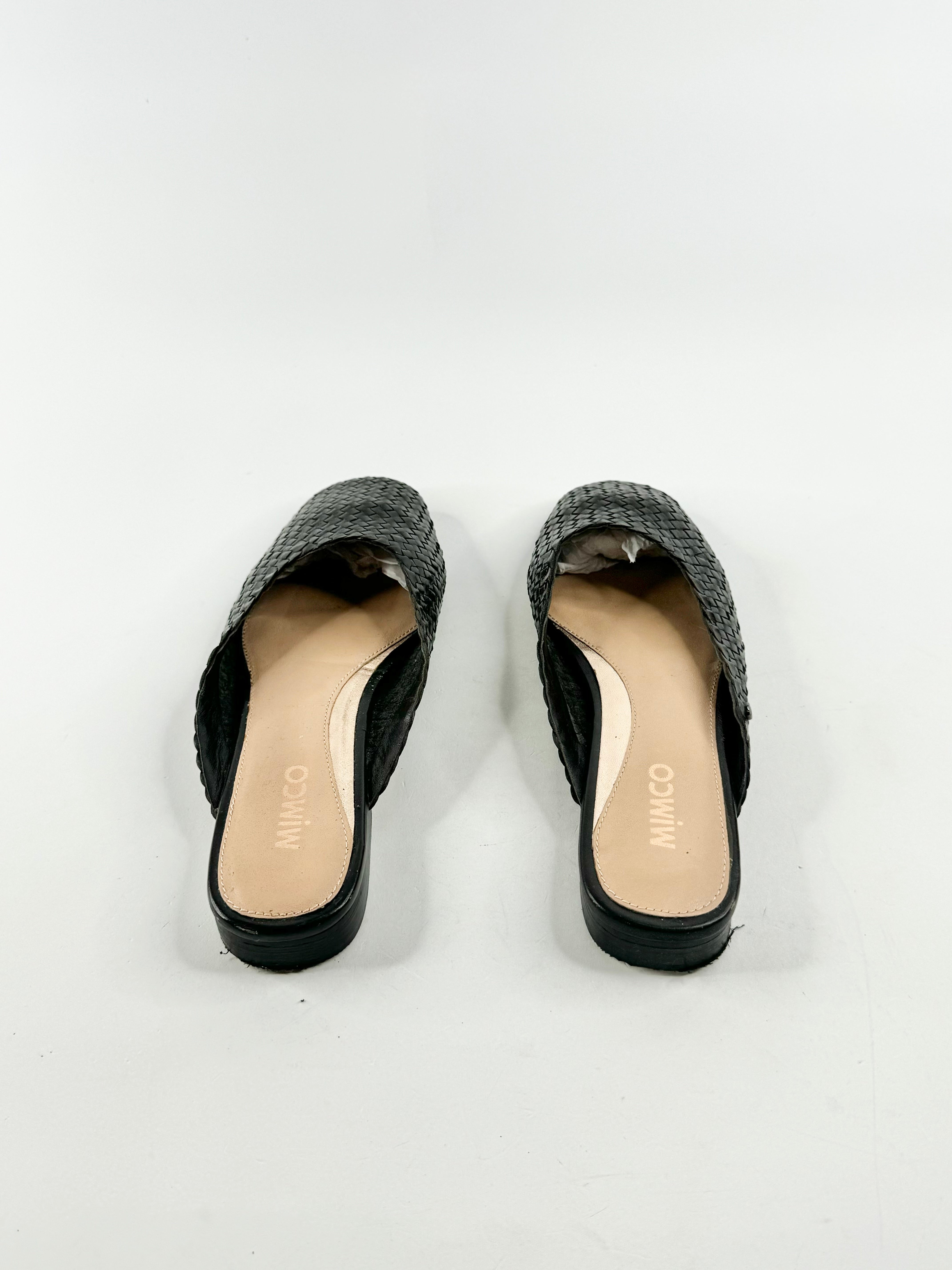 Mimco Black Woven Flat Mules - EU38