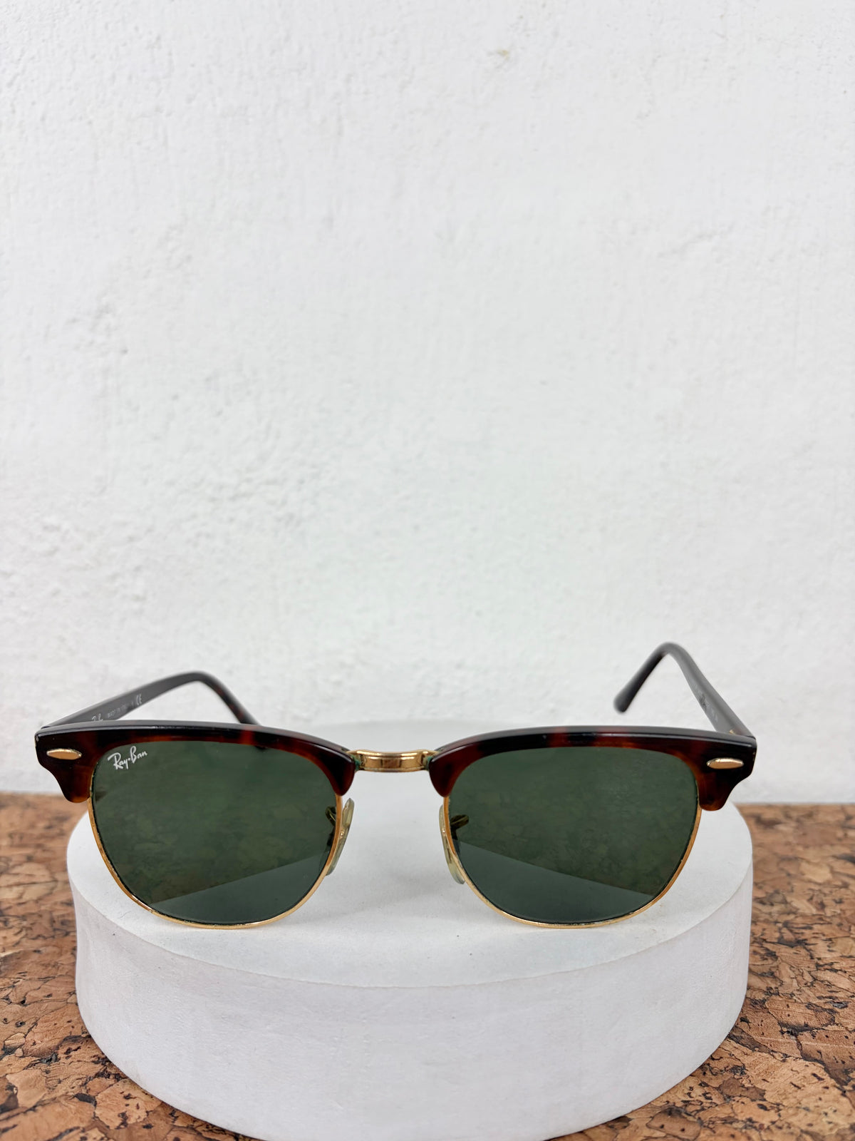 Ray-Ban Tortoiseshell & Gold 'Clubmaster' Sunglasses