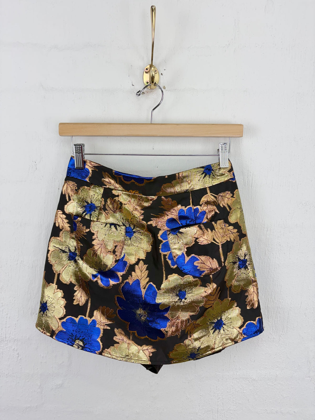 Alice McCall Gold, Blue & Orange Metallic Lurex 'Night Skort' - AU8