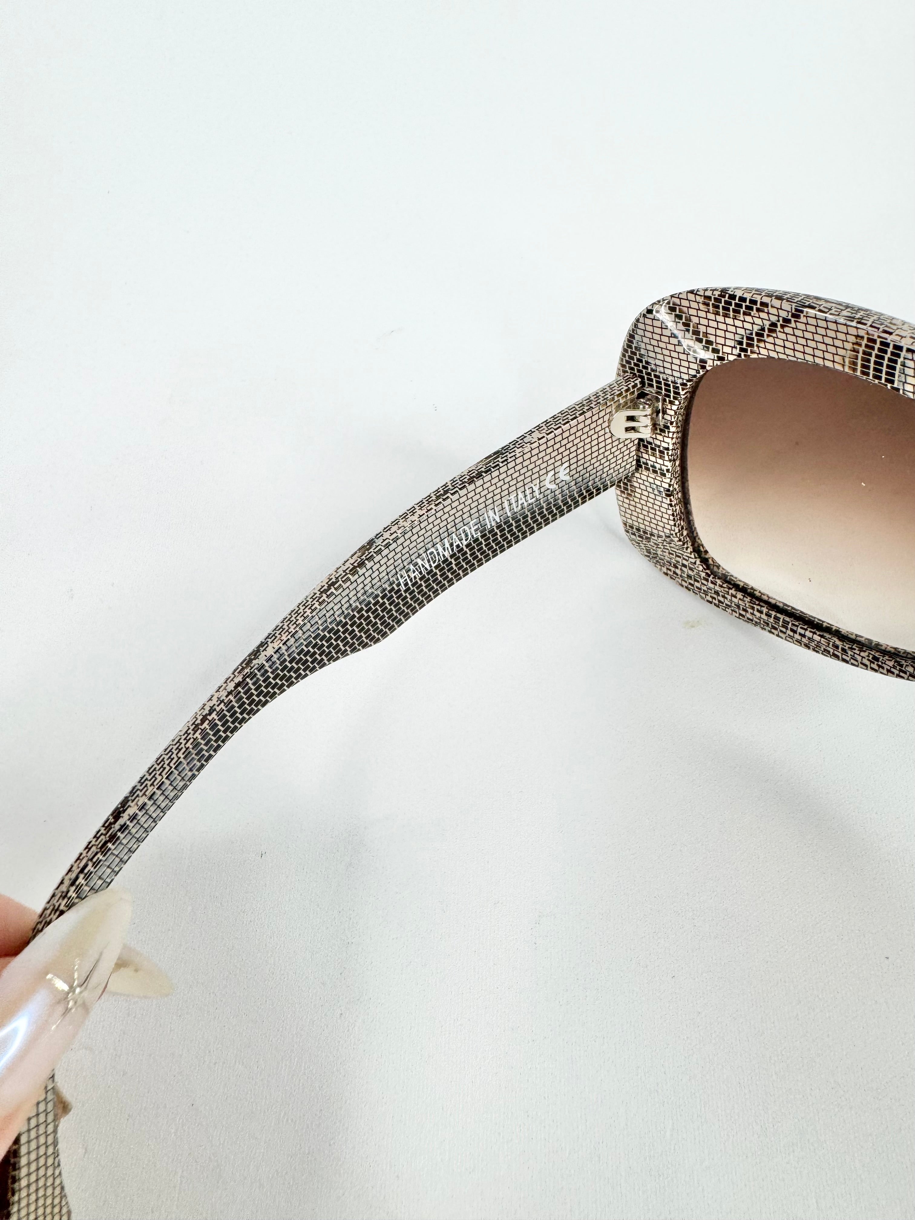 Pagani Grey, Beige & Taupe Pattern Sunglasses
