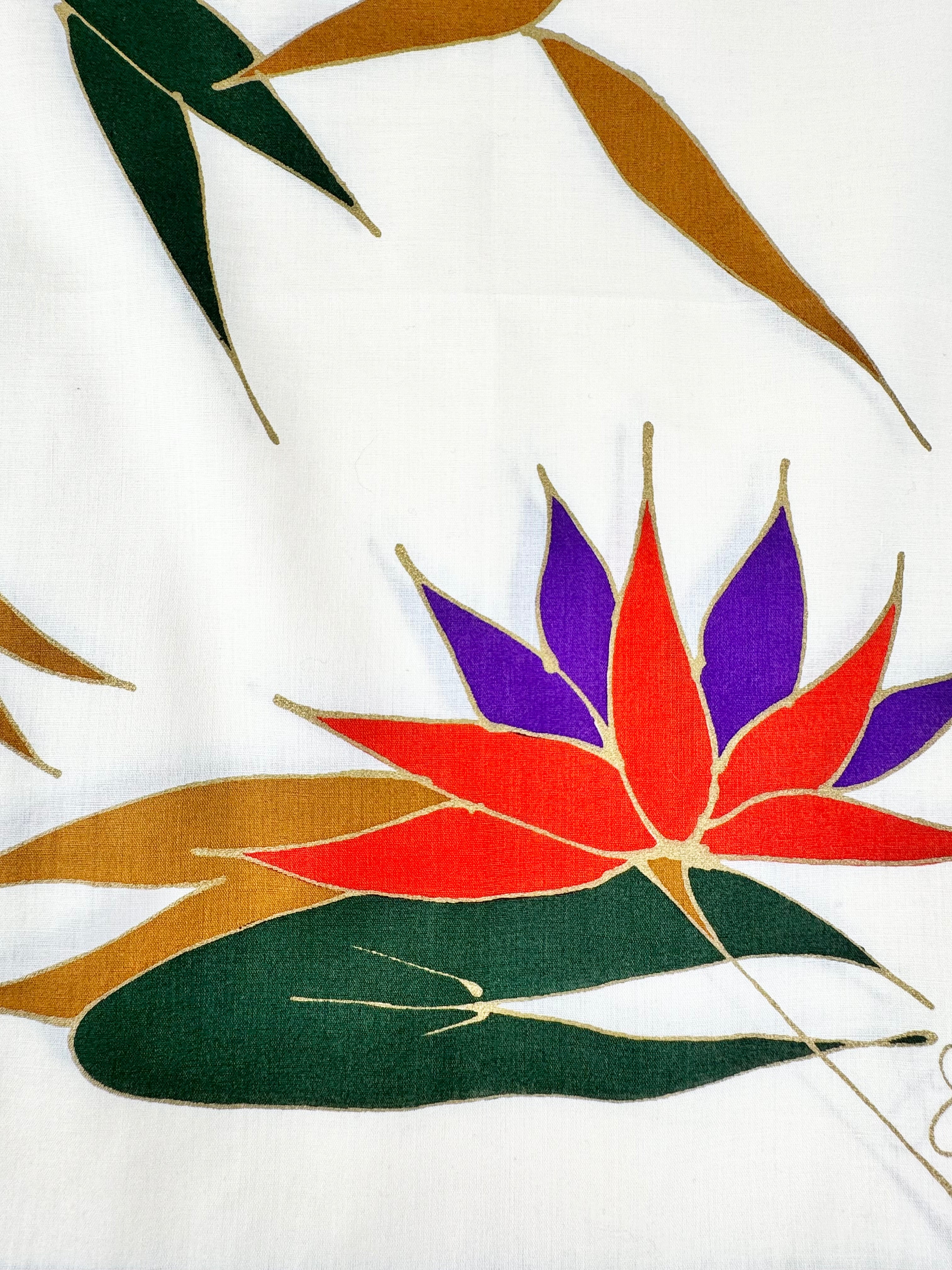 Jim Thompson Cream Bamboo Patterned Handkerchiefs