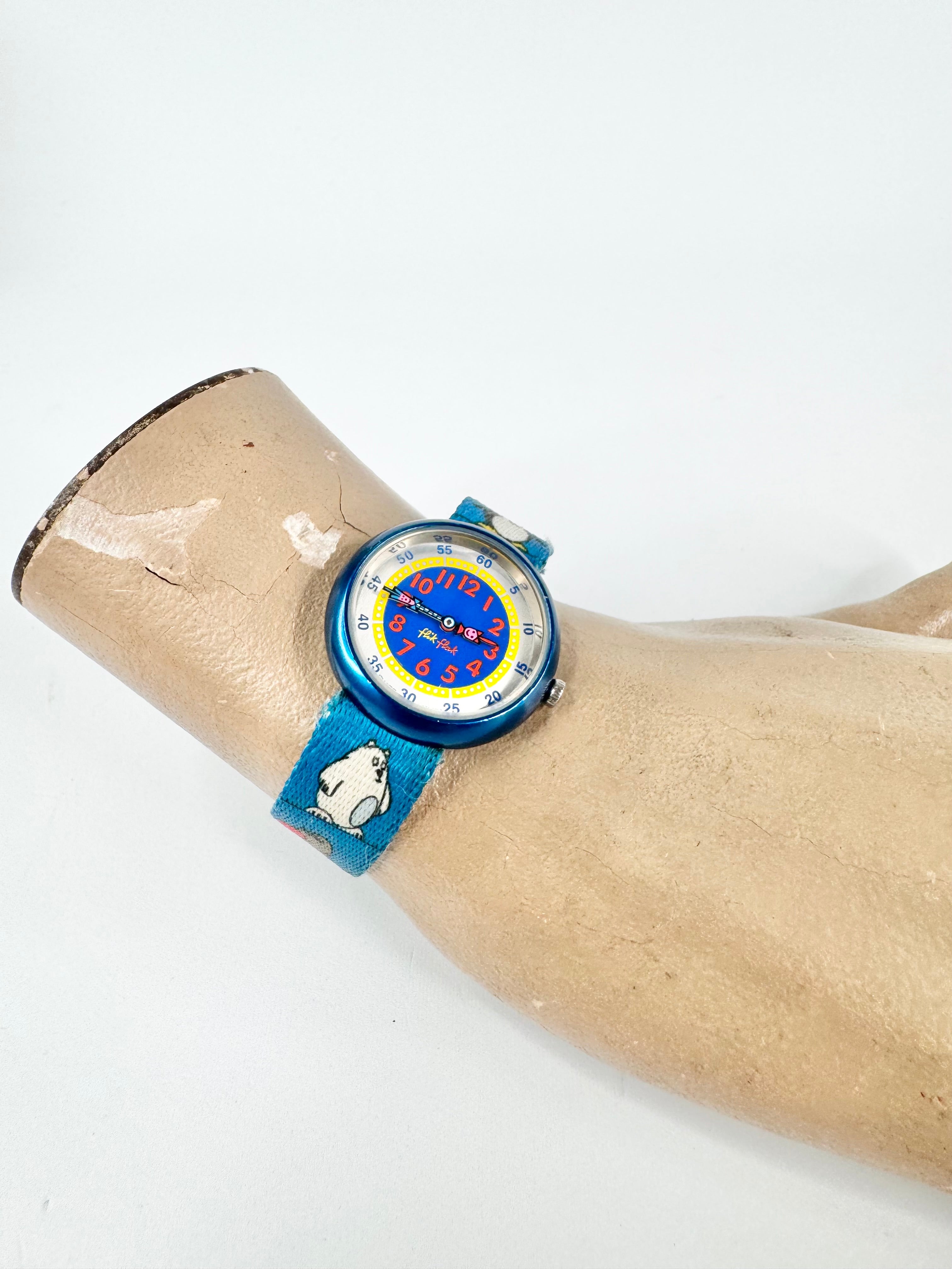 Vintage Flik Flak Blue Swiss Made Children's Watch