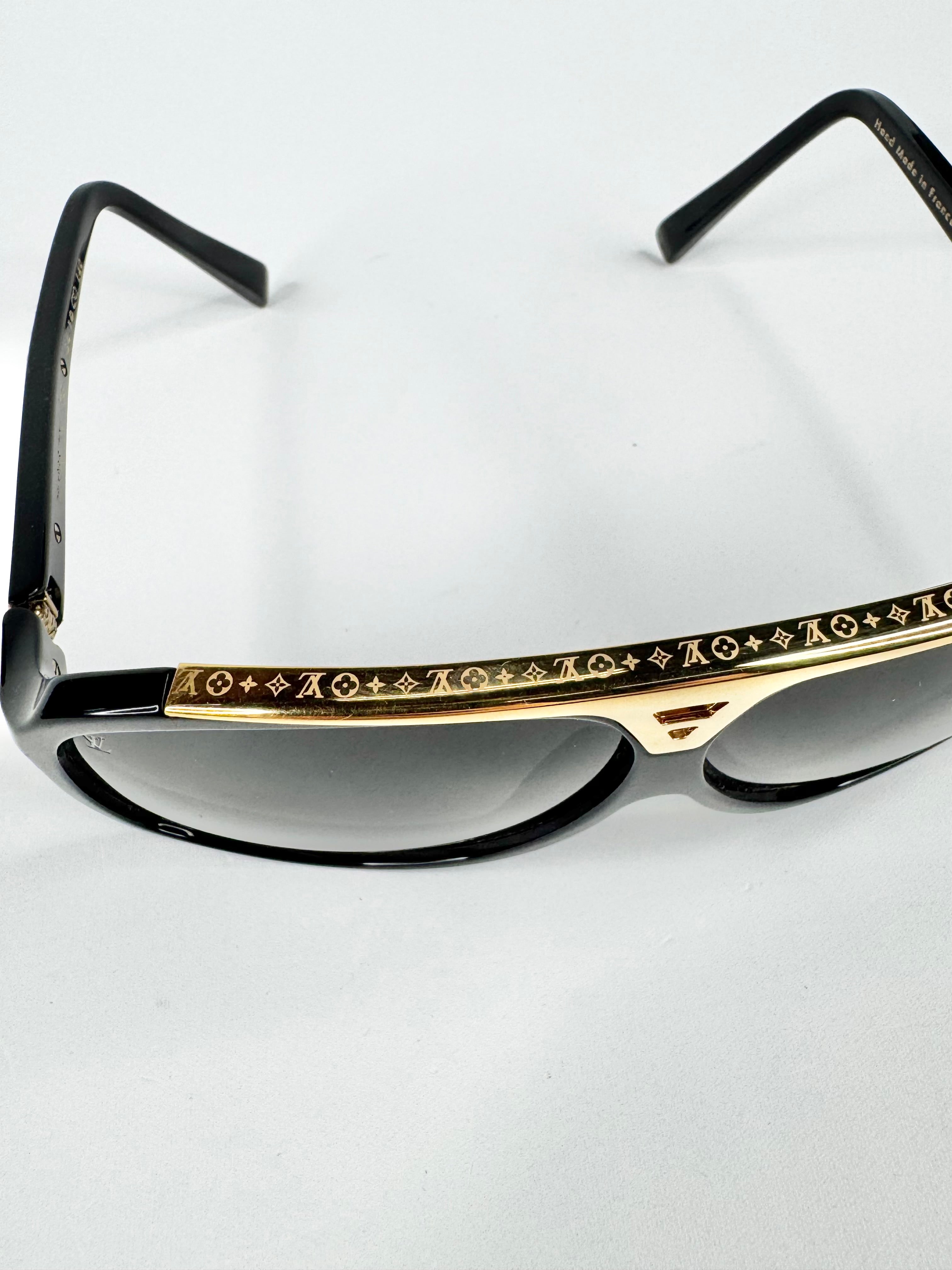 Louis Vuitton Black & Gold 'Evidence' Square Sunglasses