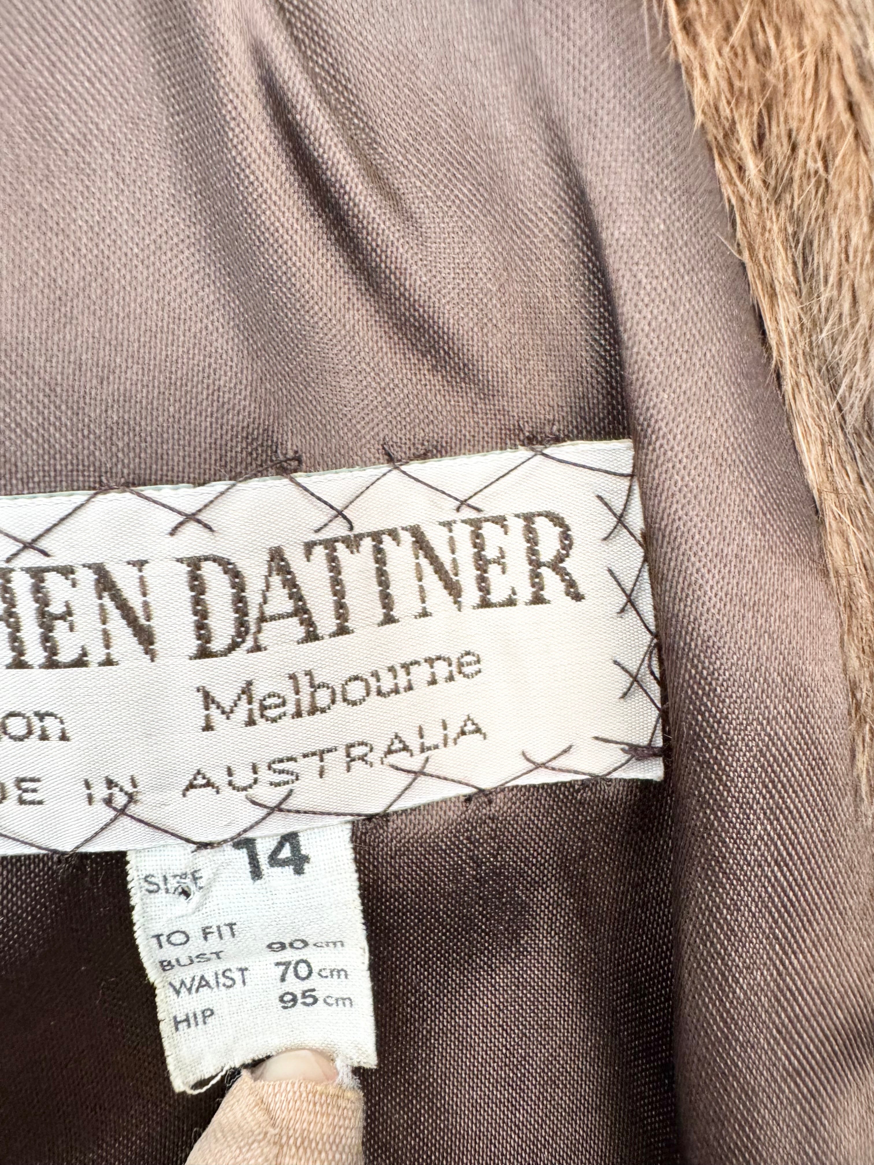 Vintage Stephen Dattner Tawny Brown Fur Coat - AU10