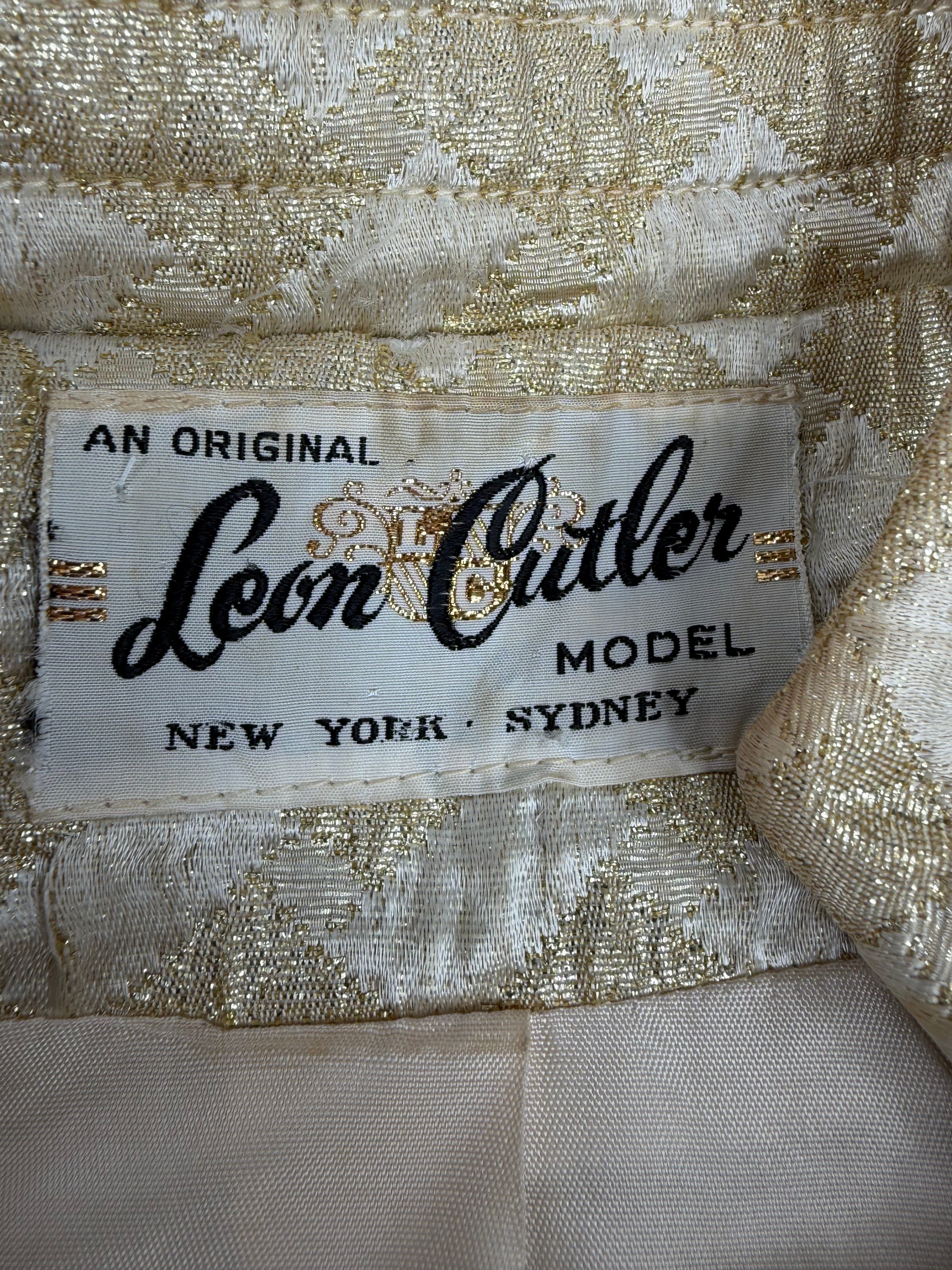 Vintage Leon Cutler Metallic Gold Quilted Crop Fit Jacket - AU10/12