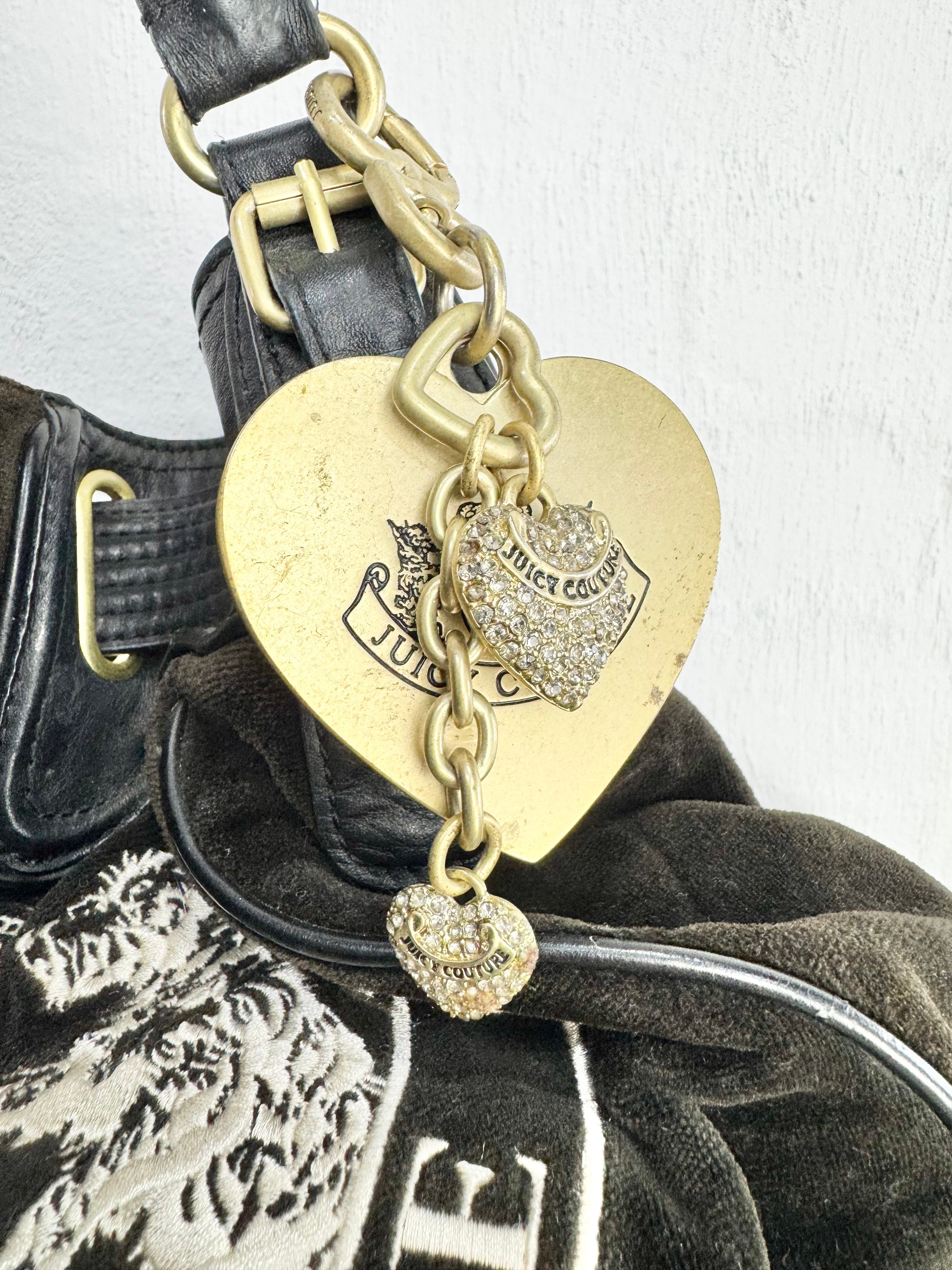 Juicy Couture Brown Velour Y2K Shoulder Bag