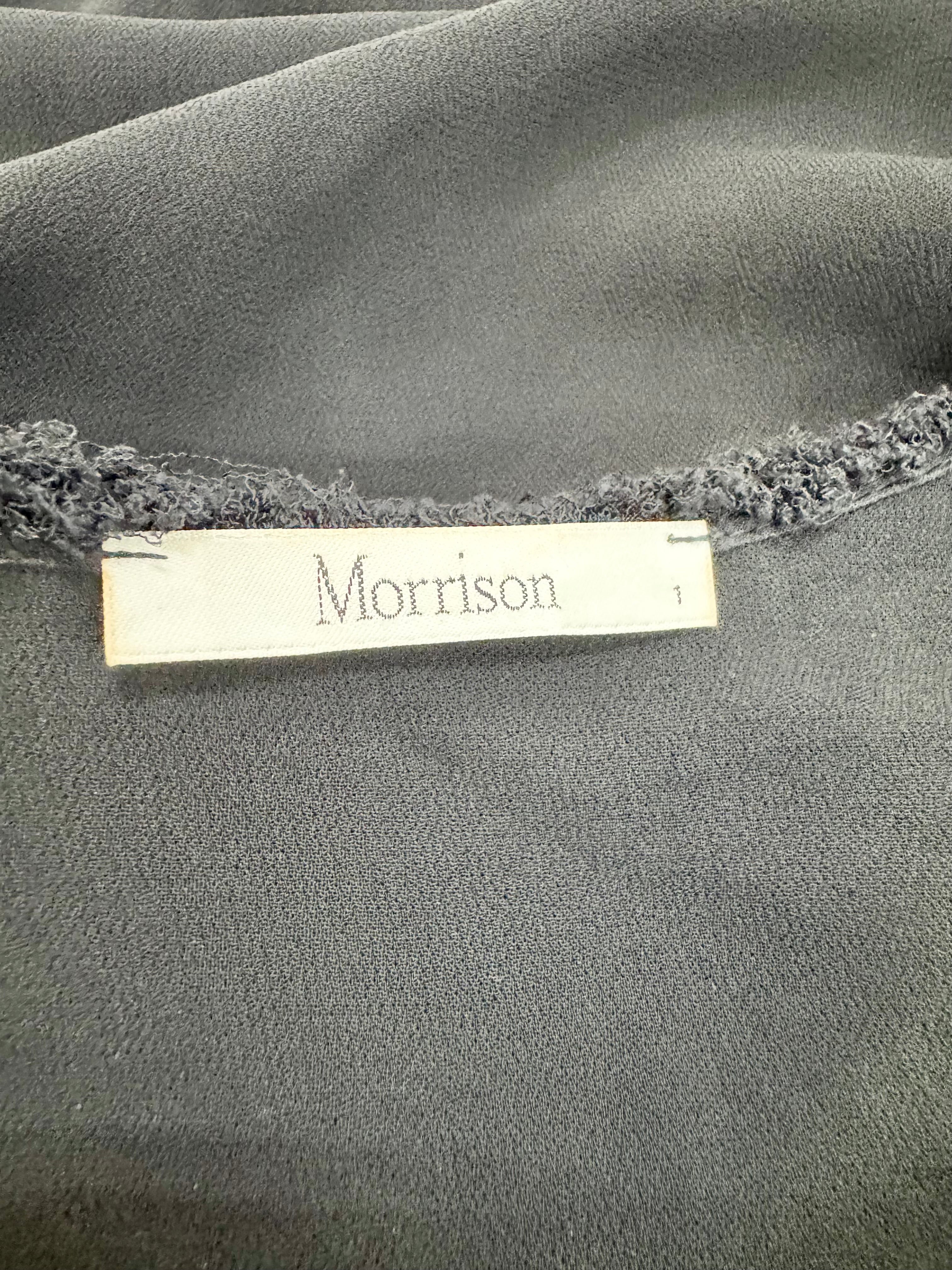 Morrison Black Raw Trim V-Neck Asymmetrical T-Shirt - AU10