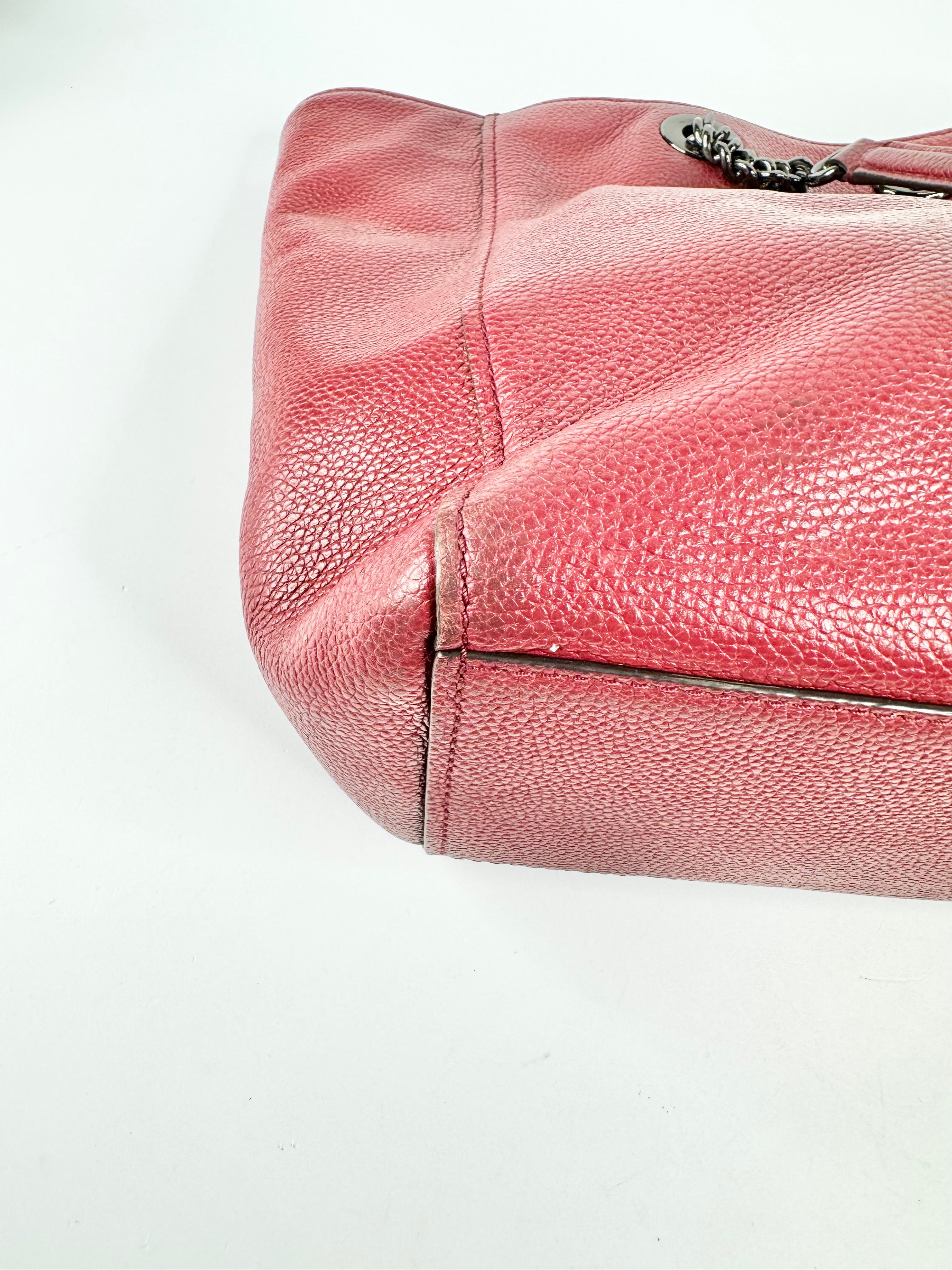 Coach Oxblood Grained Leather Tote