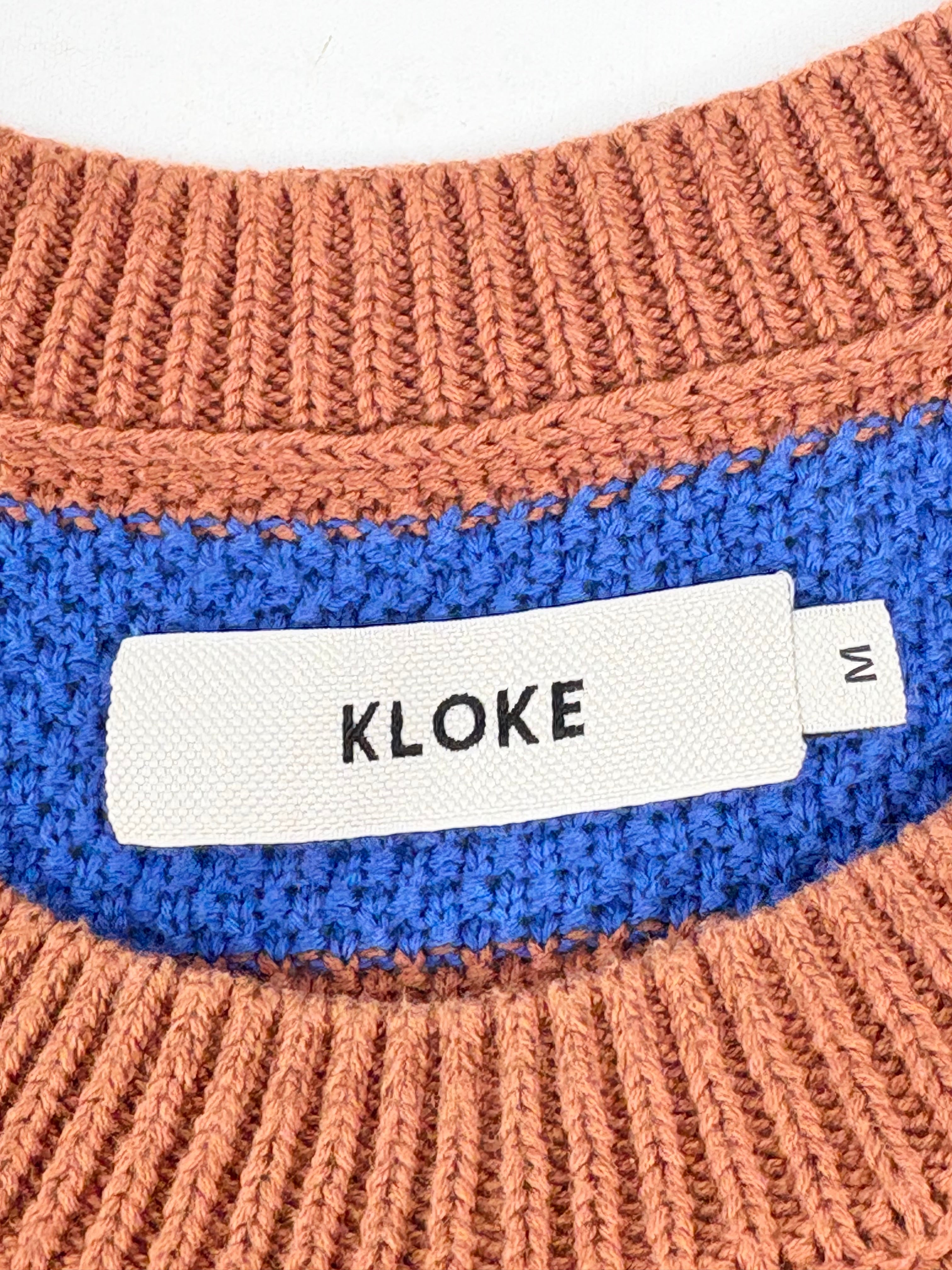 Kloke Rust & Cobalt Sleeveless Knit Sweater - AU12