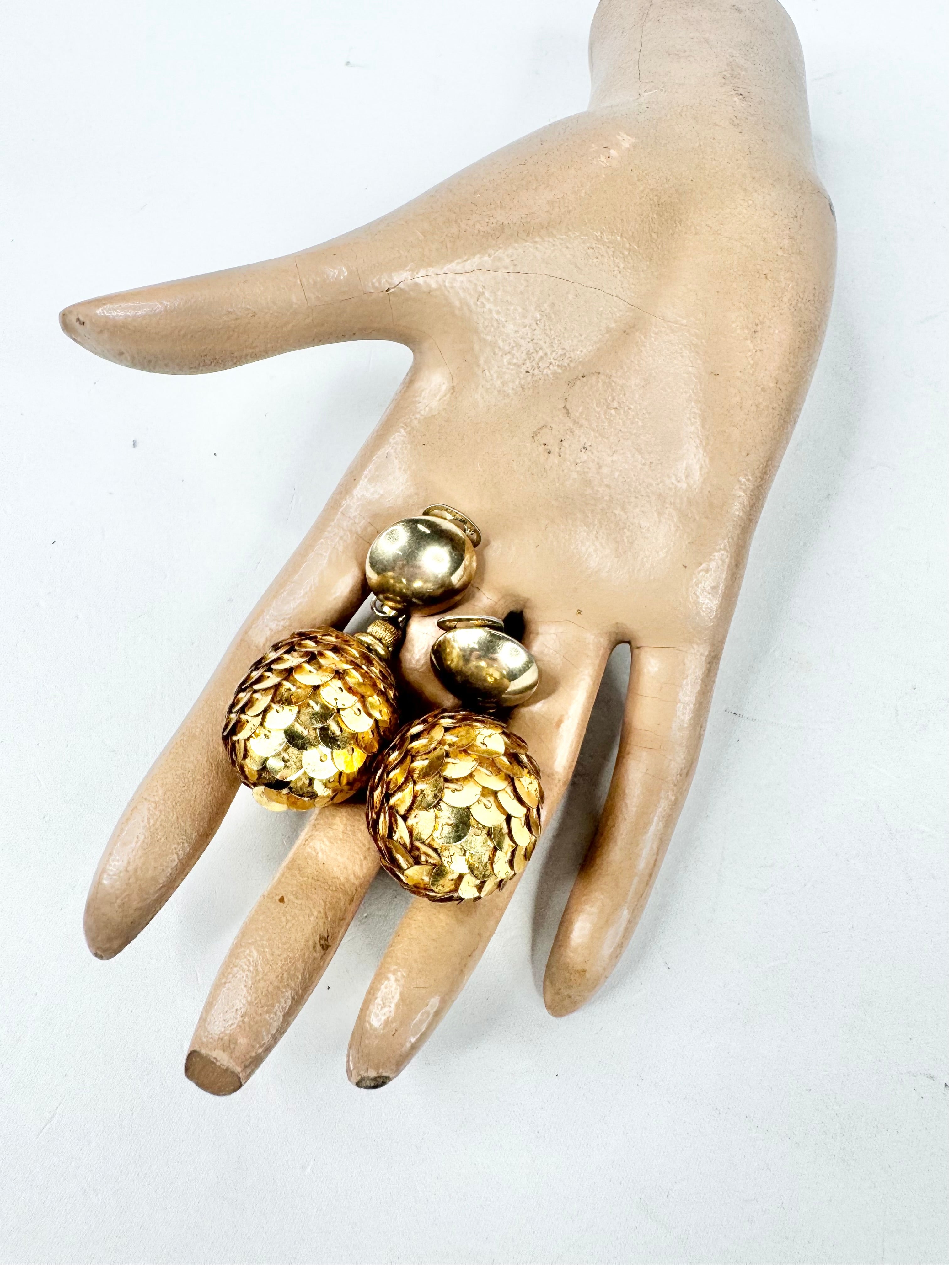 MFW Gold Sequin Drop Clip On Earrings