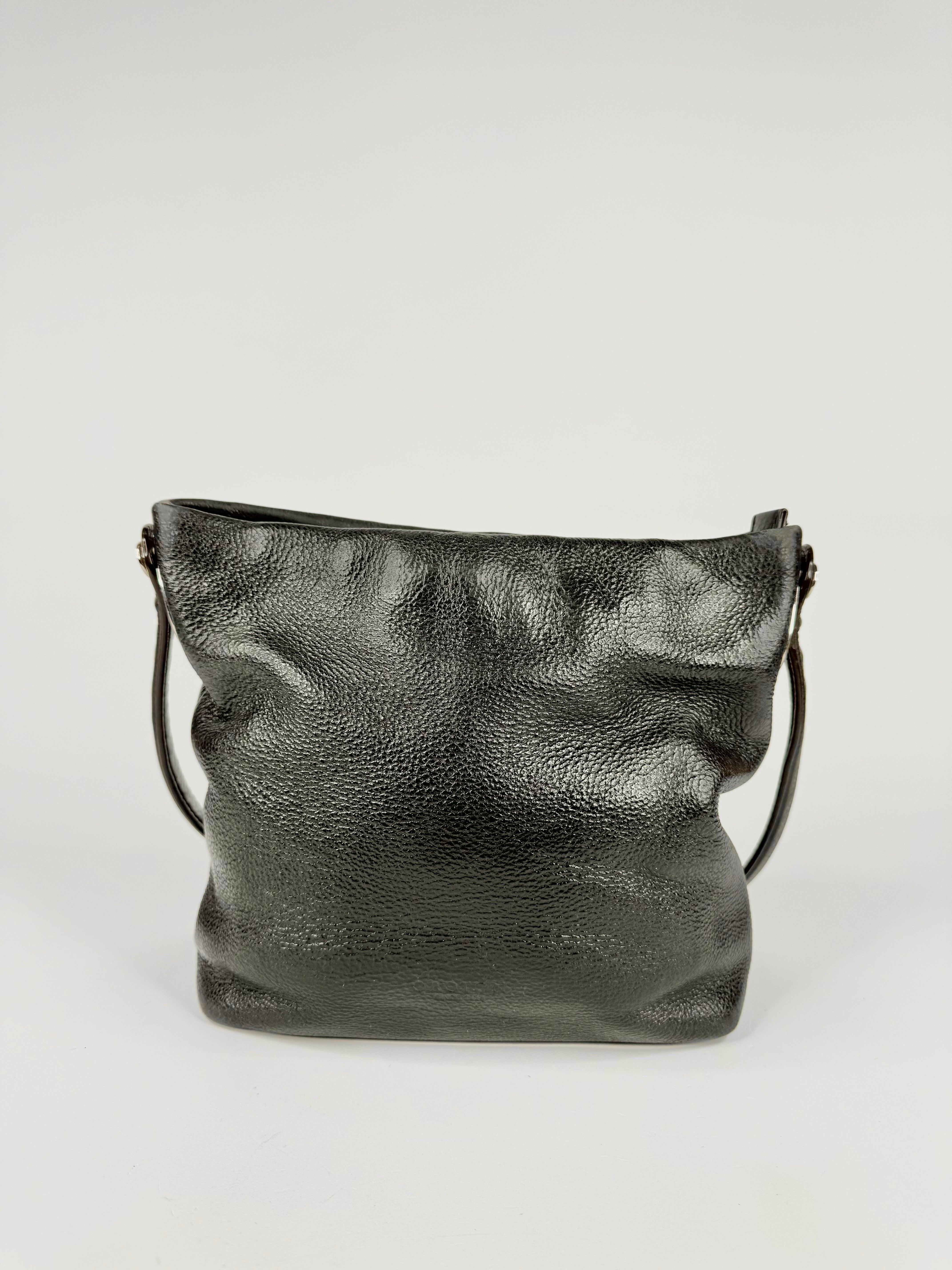 Oroton Black Leather Cross Body Bag