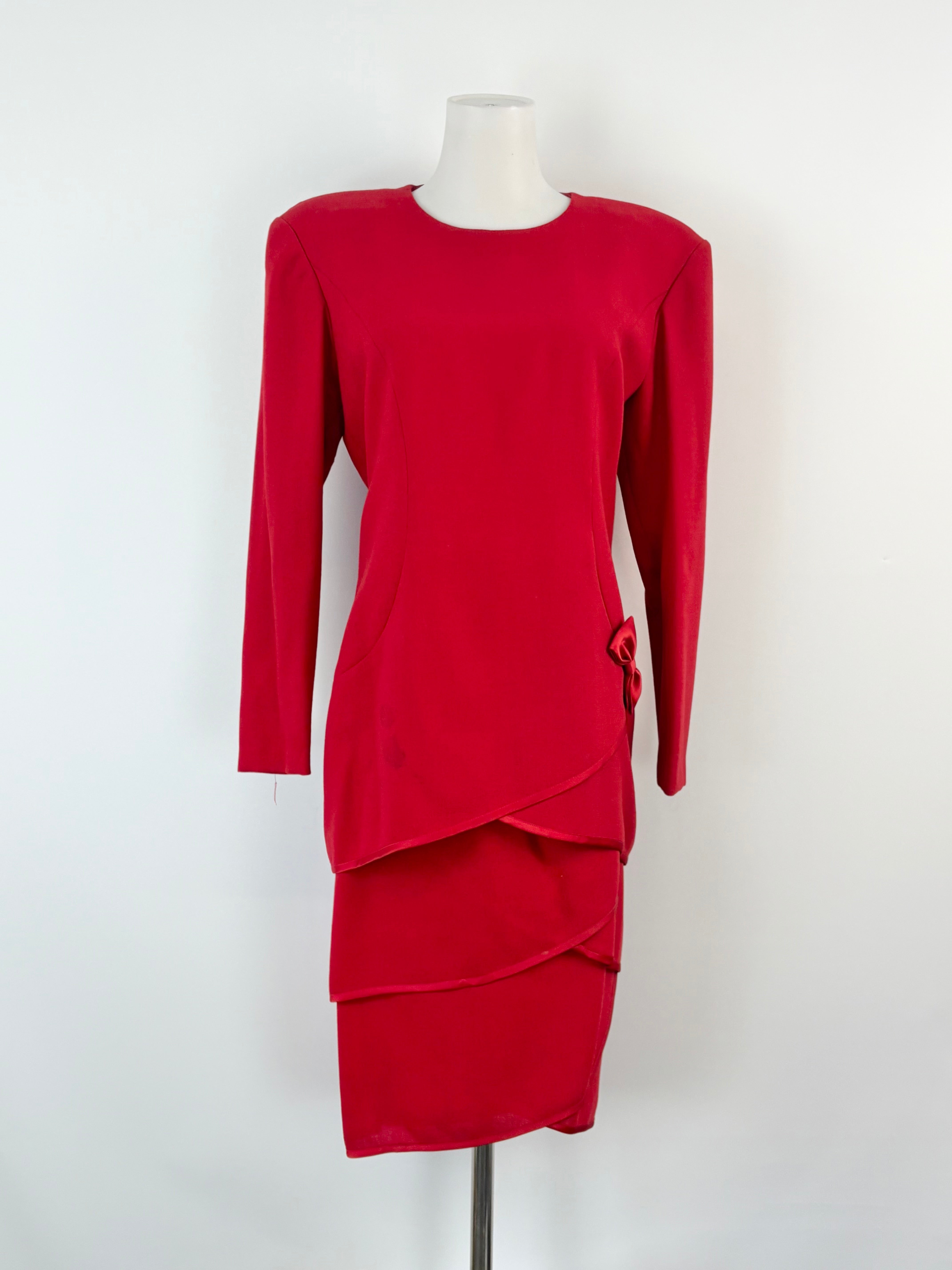 Luisa Spagnoli Vintage Scarlet-Red Blouse & Skirt Set - AU10/12