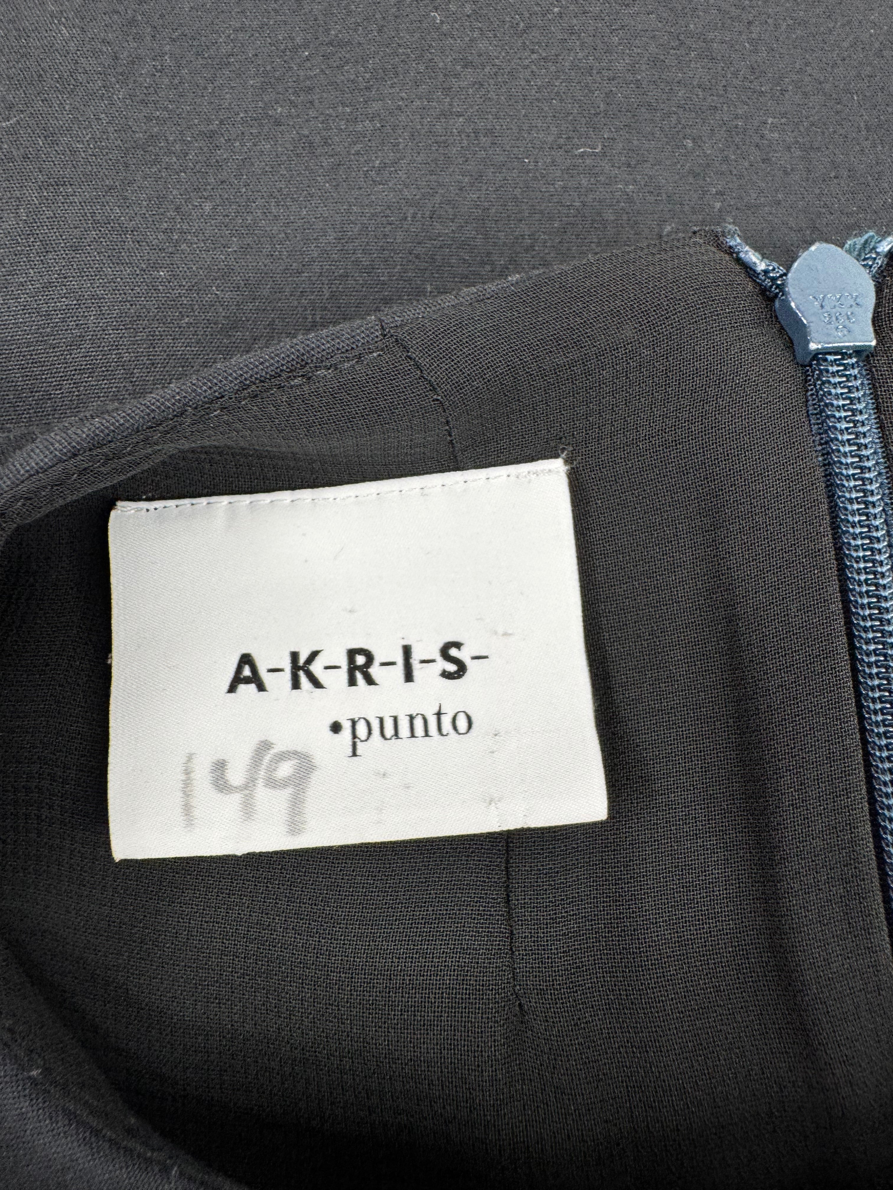 AKRIS Punto Blue & Black Midi Dress - AU10