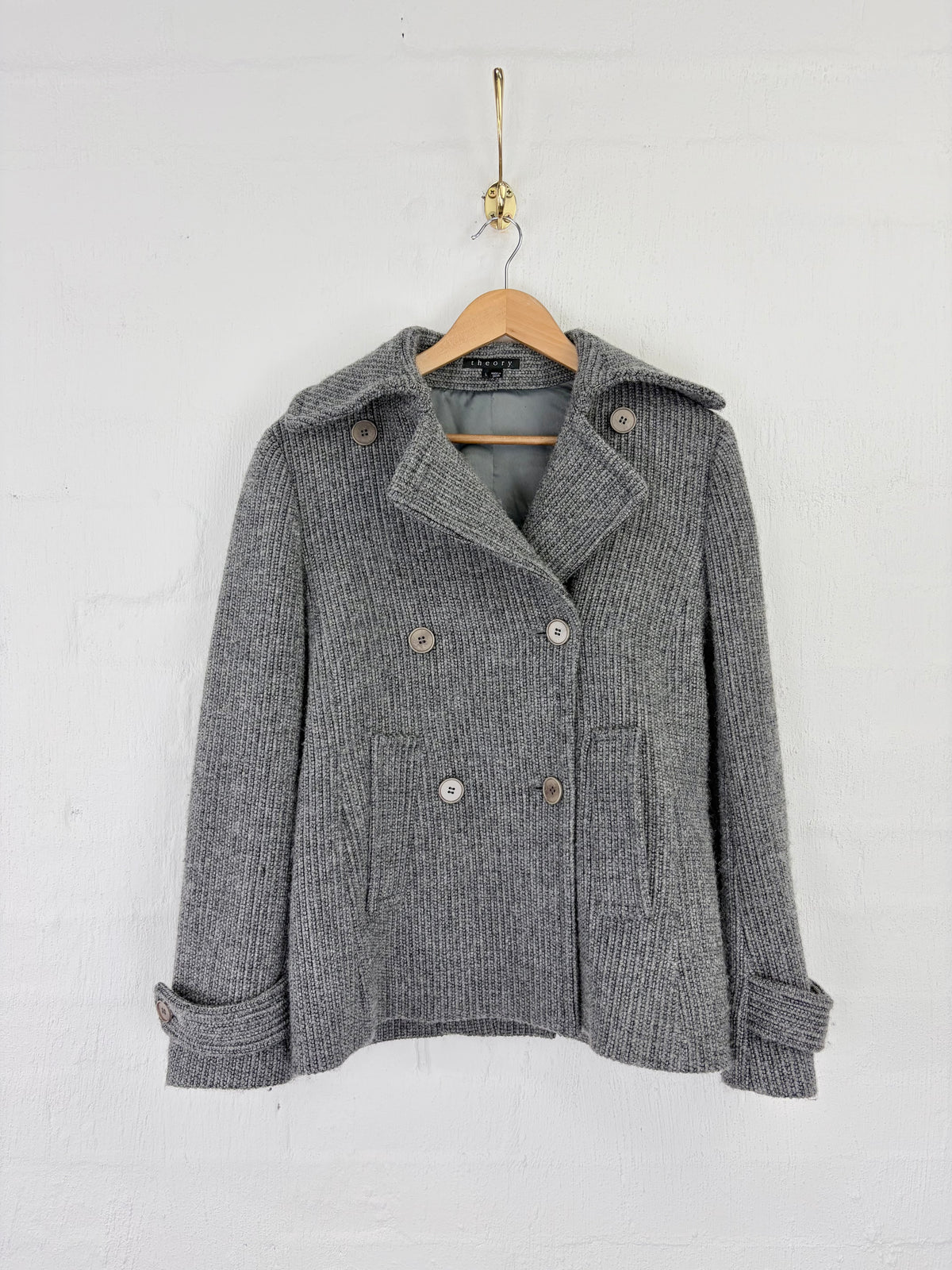 Theory Grey Knitted Jacket - AU10/12
