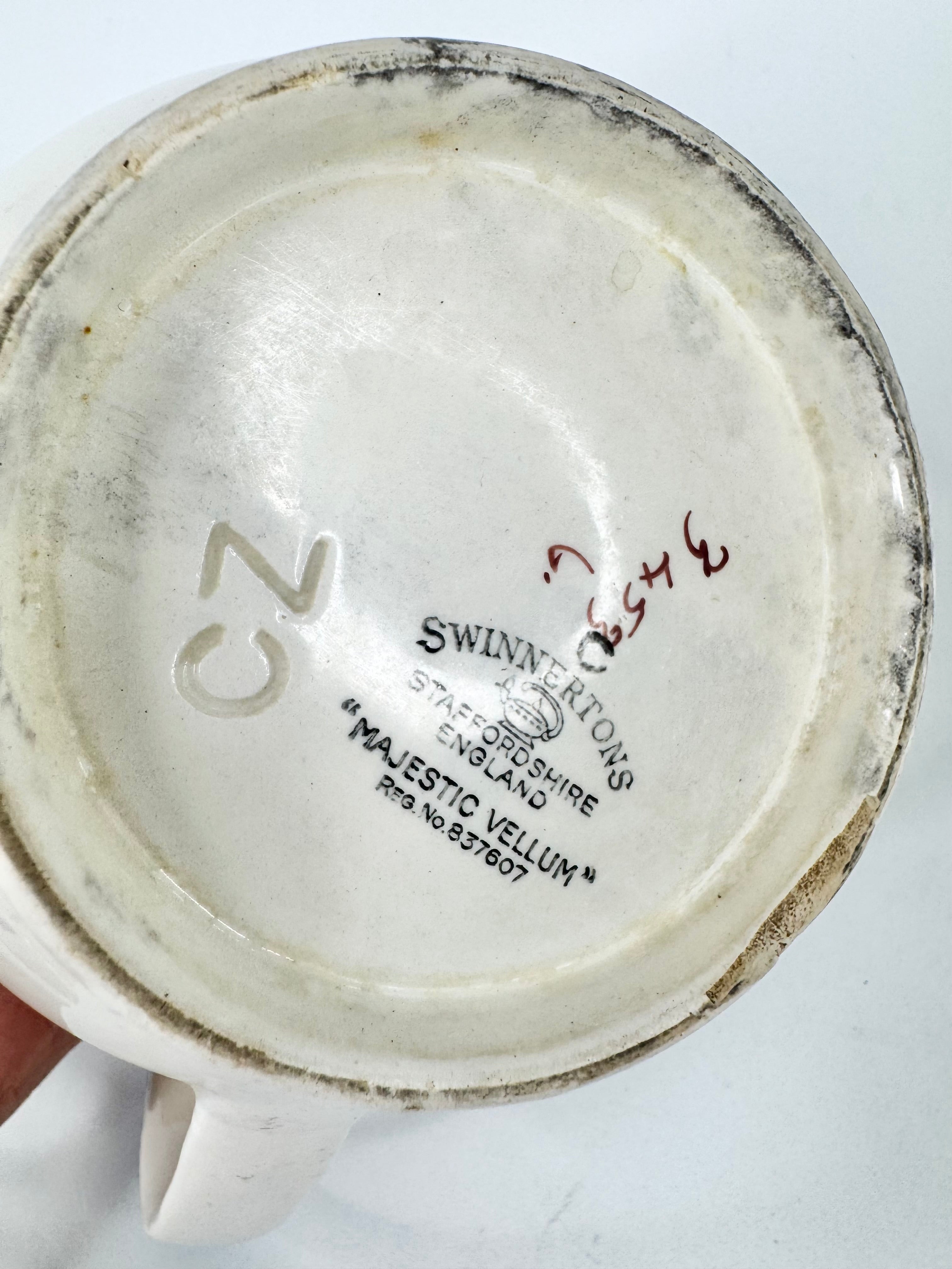 Swinnertons Staffordshire England White With Blue Detail and Floral Motif Creamer Jug