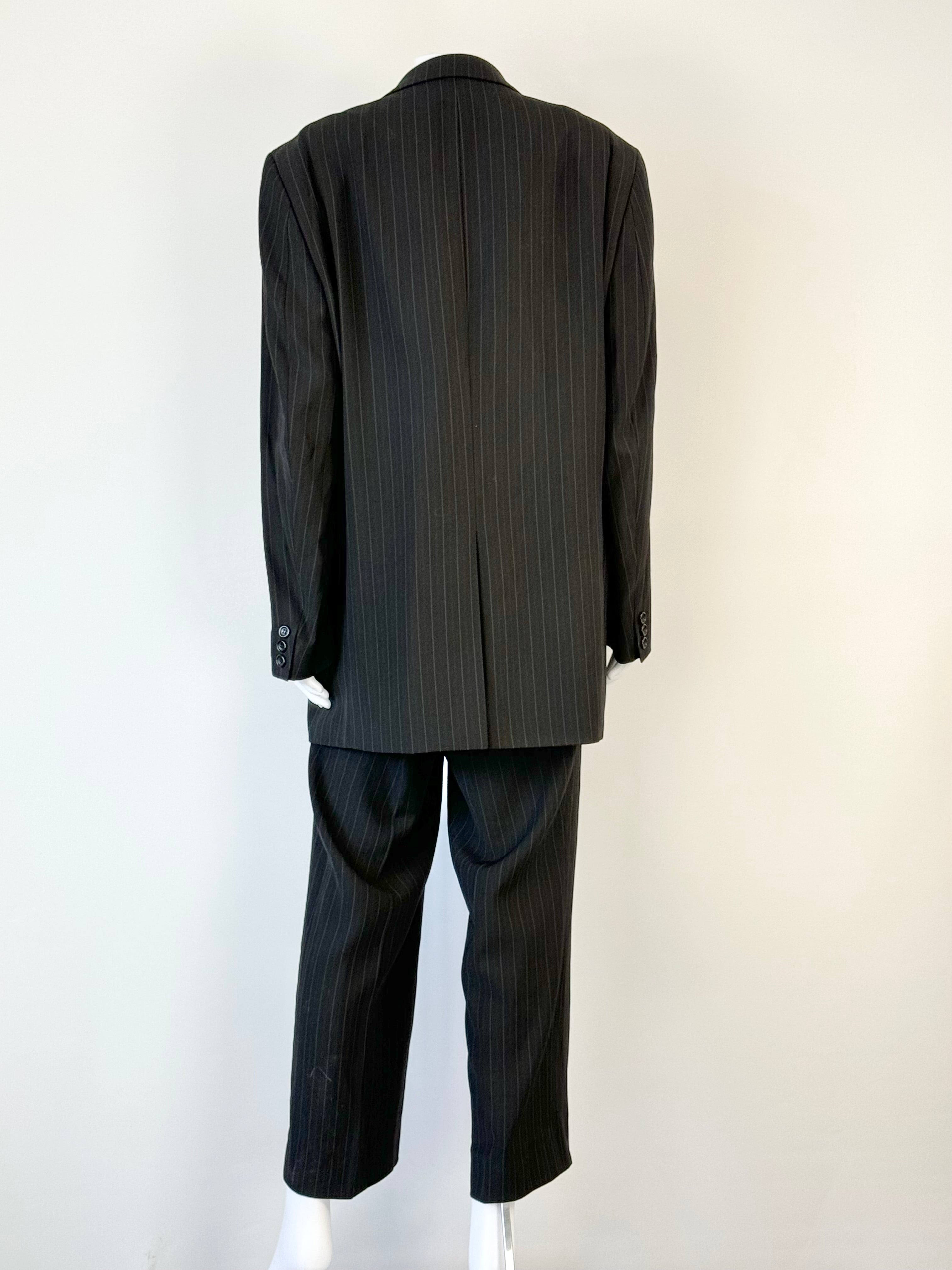 Kenzo Homme Black Pinstriped Suit - 52