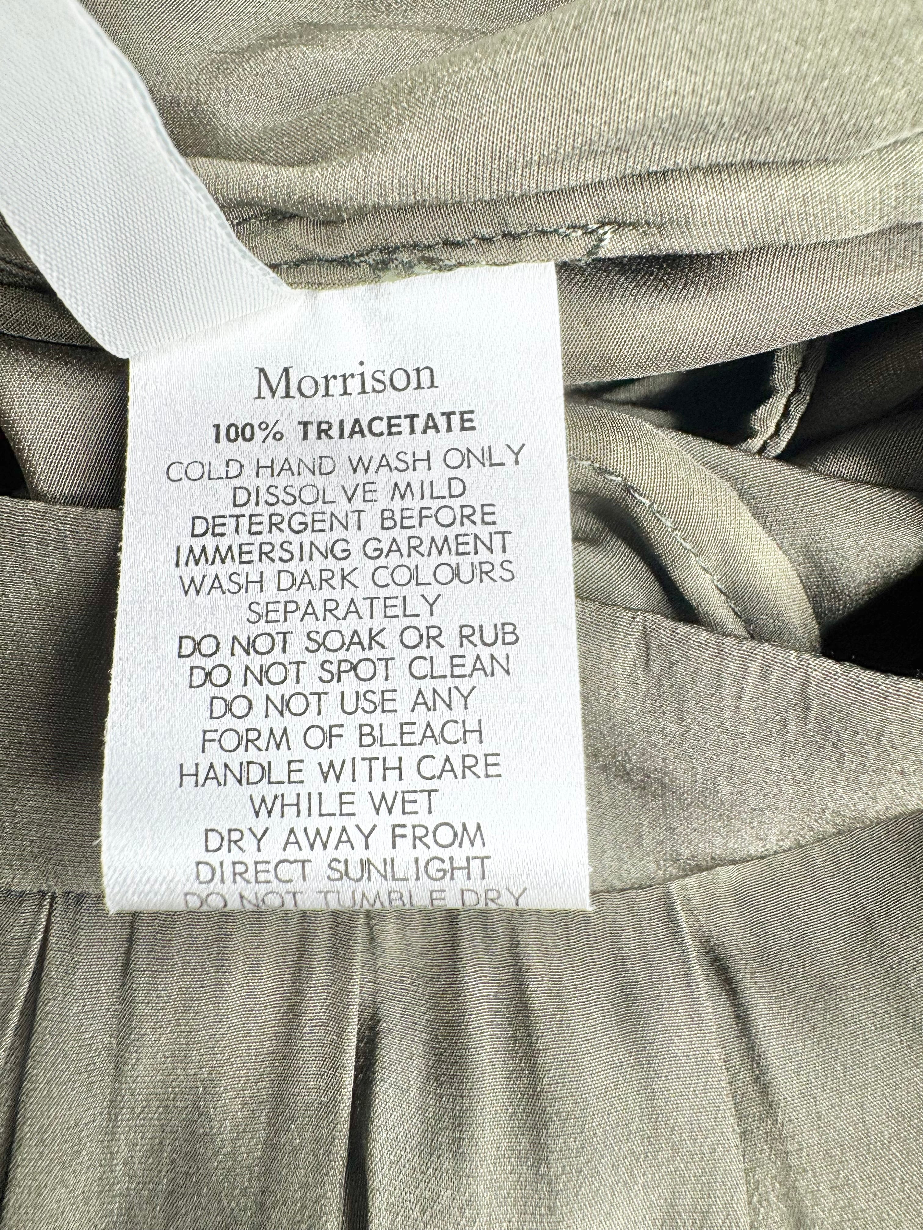 Morrison Olive Green Wide Leg Slacks - AU10/12