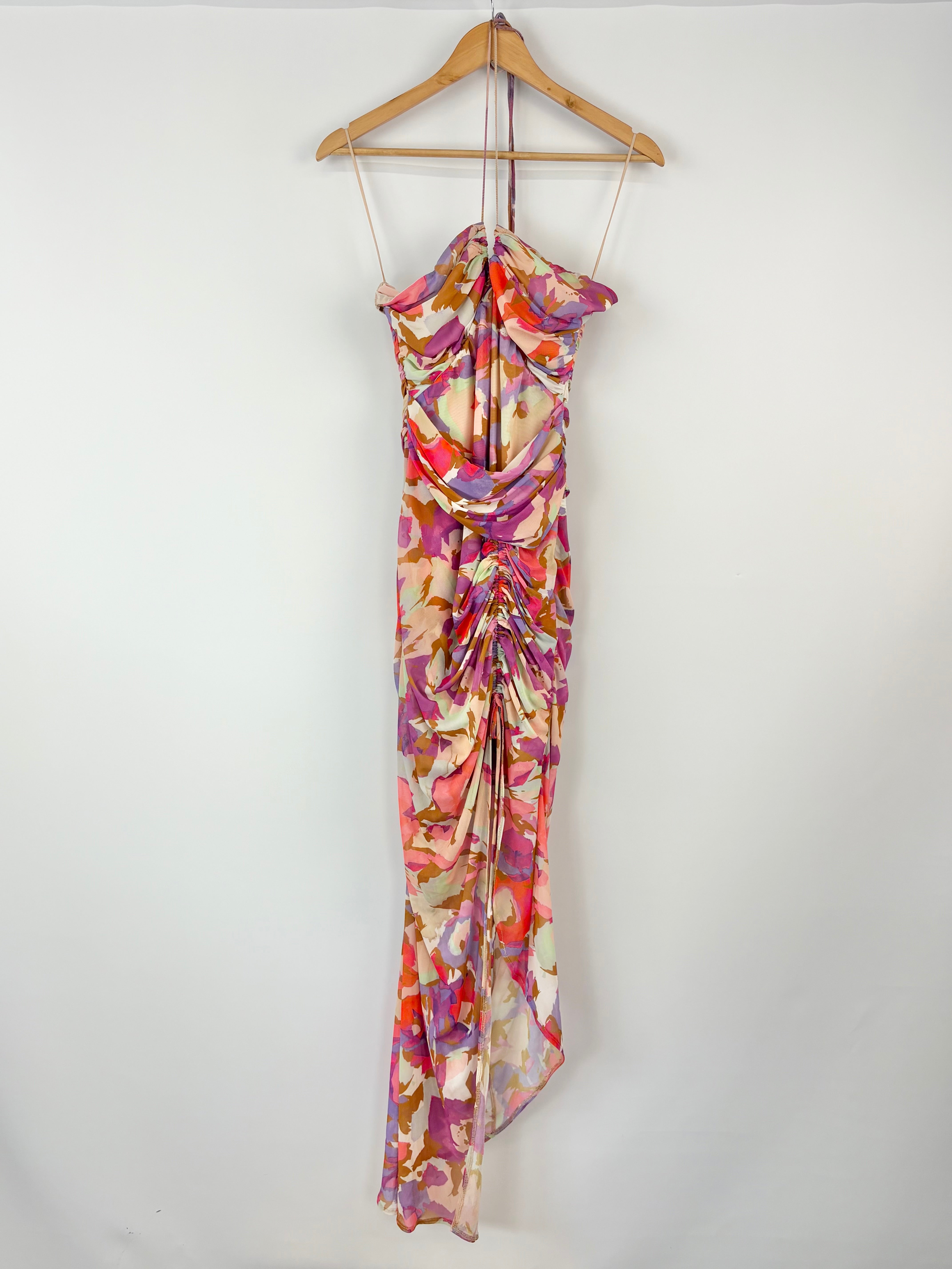 Nicholas Abstract Floral 'Maeve' Halter Midi Dress - AU10