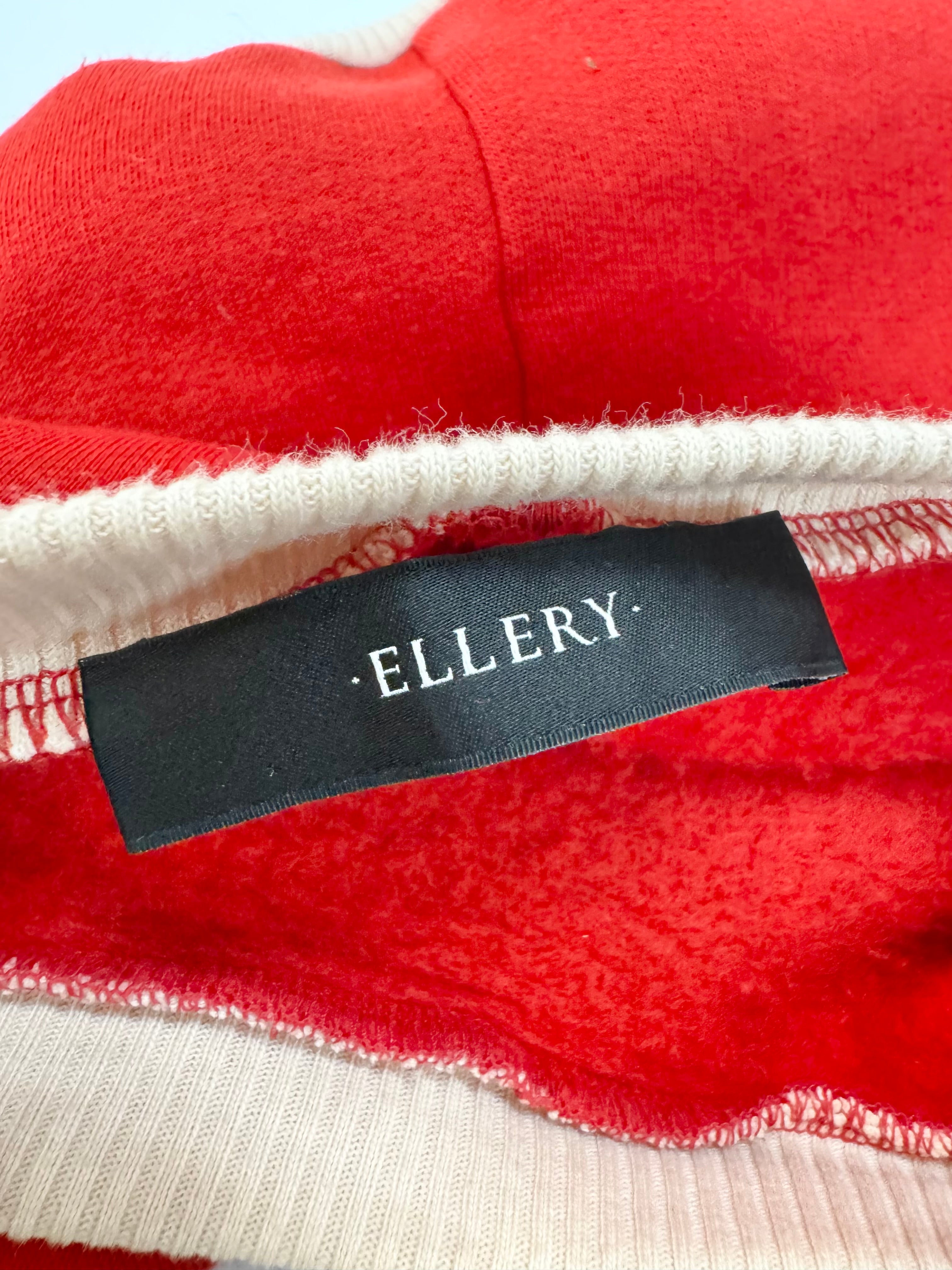 Ellery Crimson & Beige Trim Bell Sleeve Crop Top - AU8