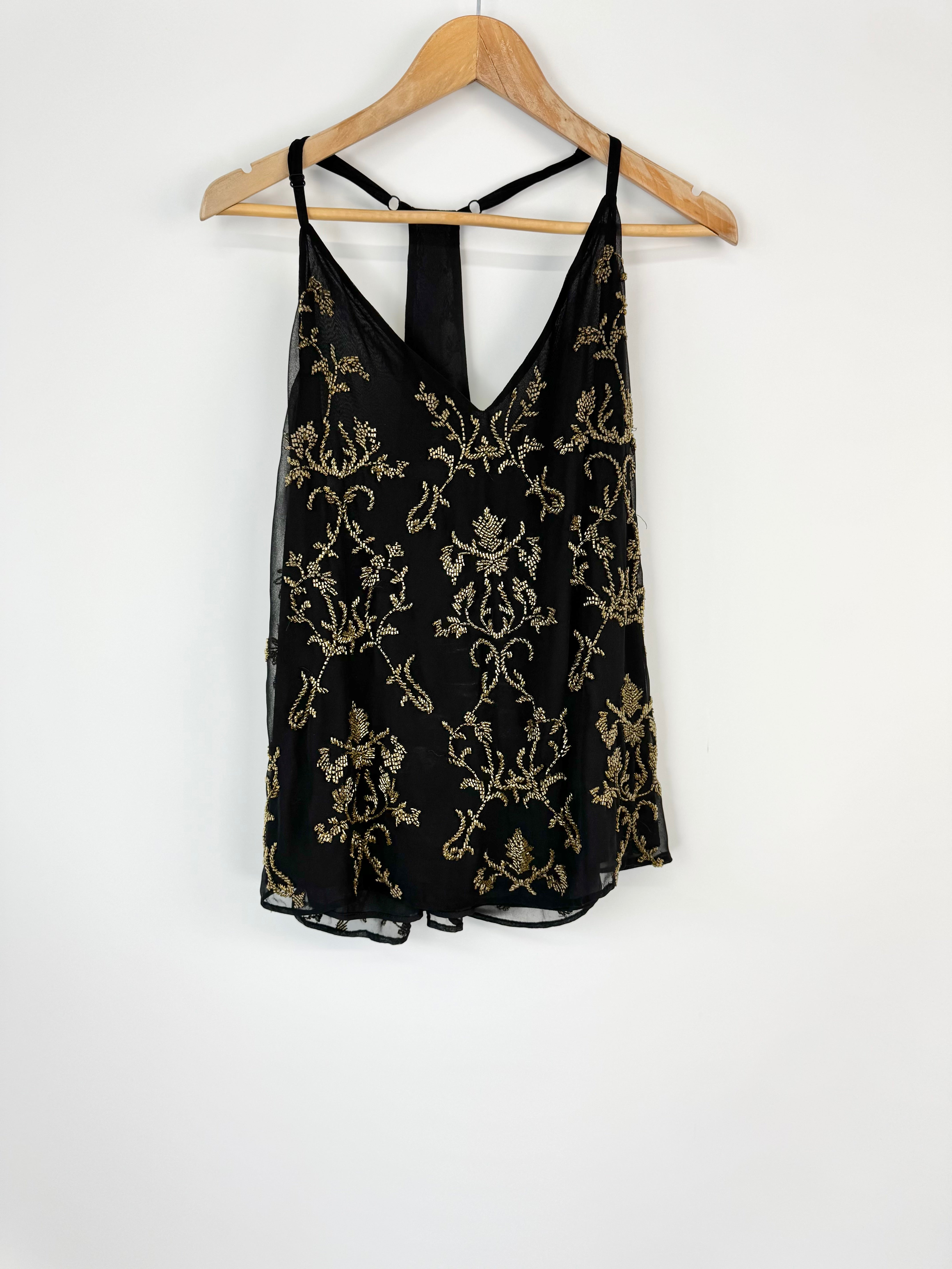 Alice + Olivia Beaded Chiffon Cami - AU10