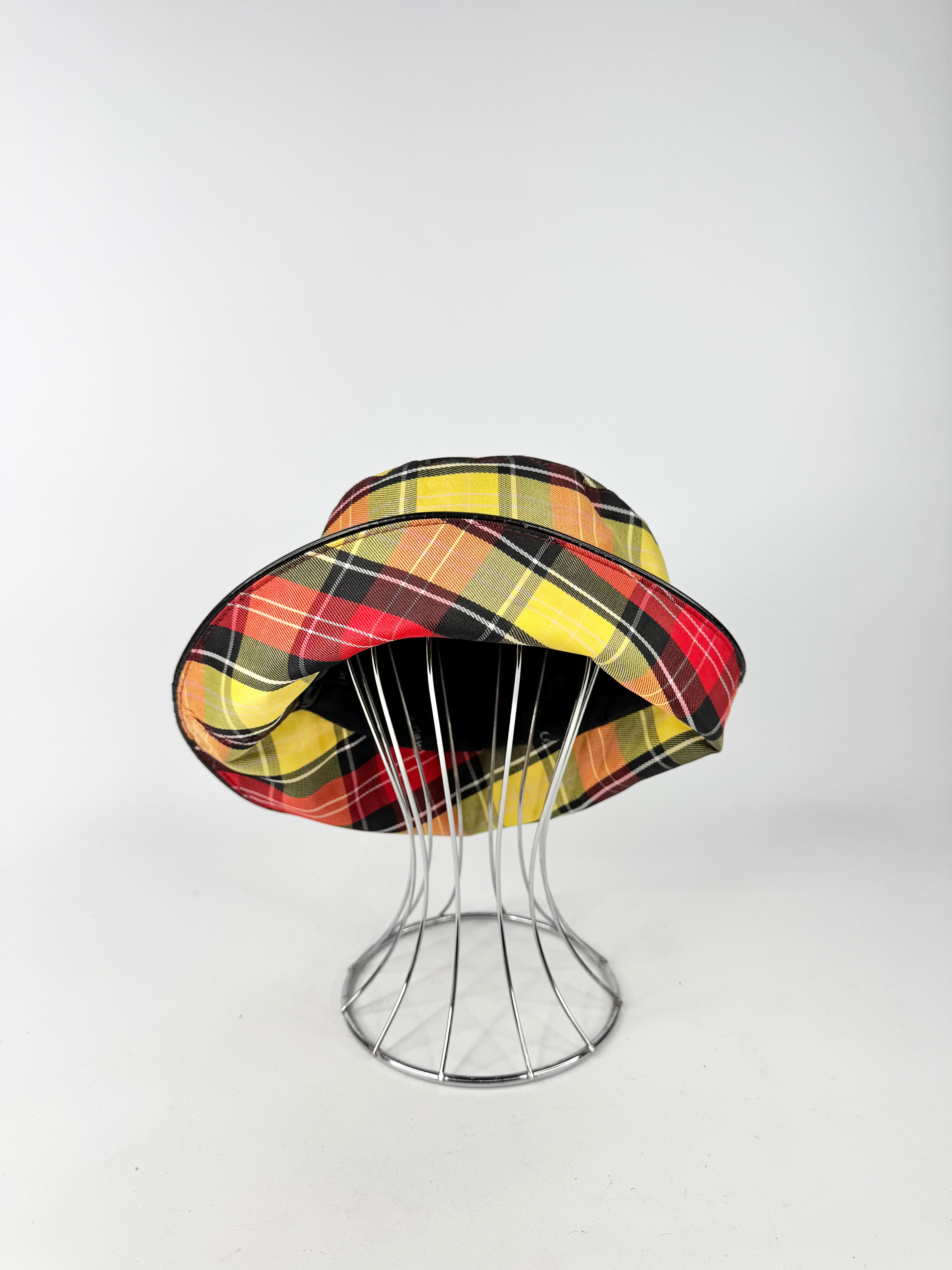 Catherine Manuell Bright Yellow Plaid Bucket Hat