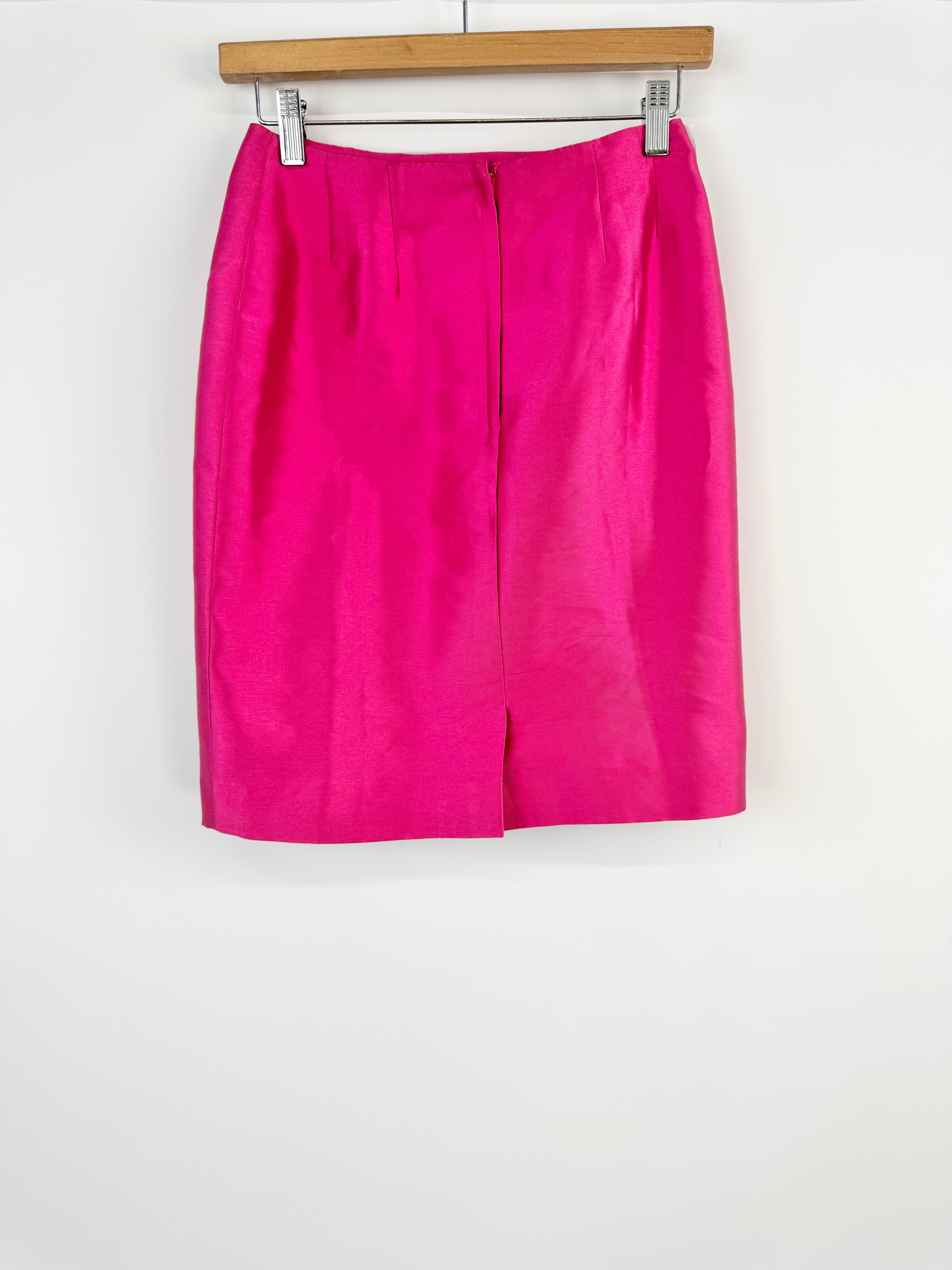 Perri Cutten Bubblegum Pink Knee Length Fitted Skirt - AU8