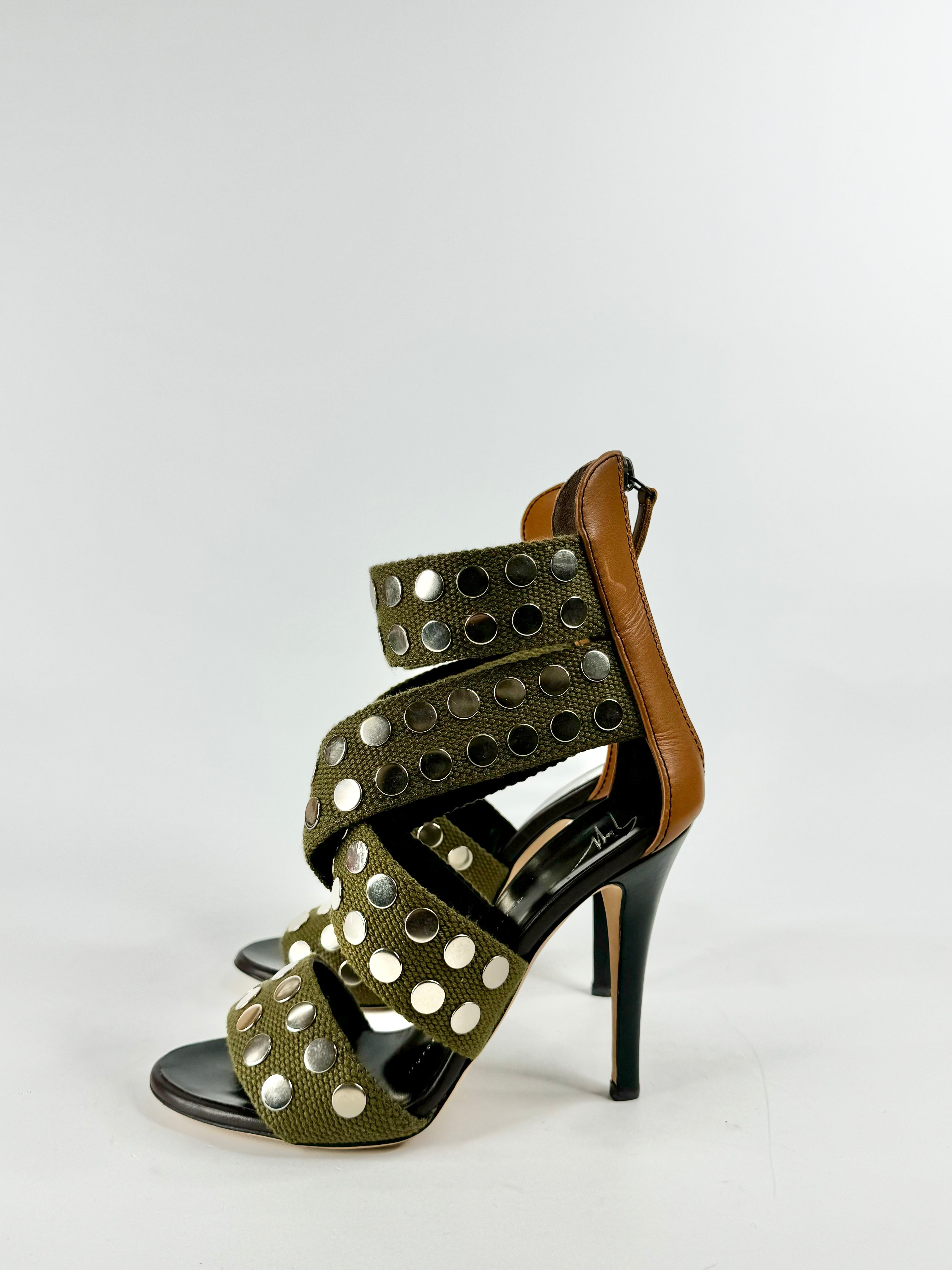 Giuseppe Zanotti Olive Green Stilettos - EU35.5
