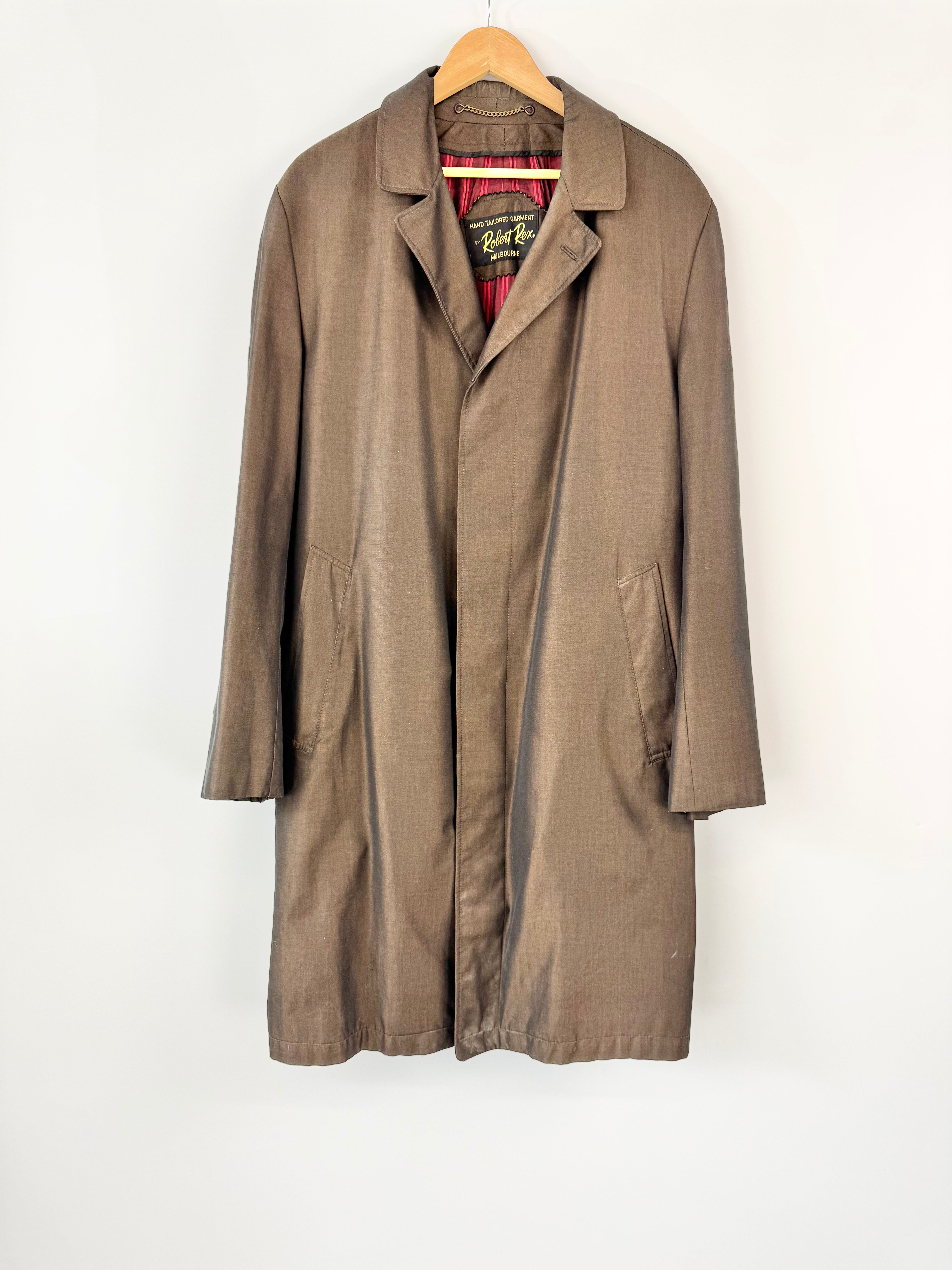 MFW Robert Rex Melbourne Custom Made Cedar Brown Trench Coat - XL