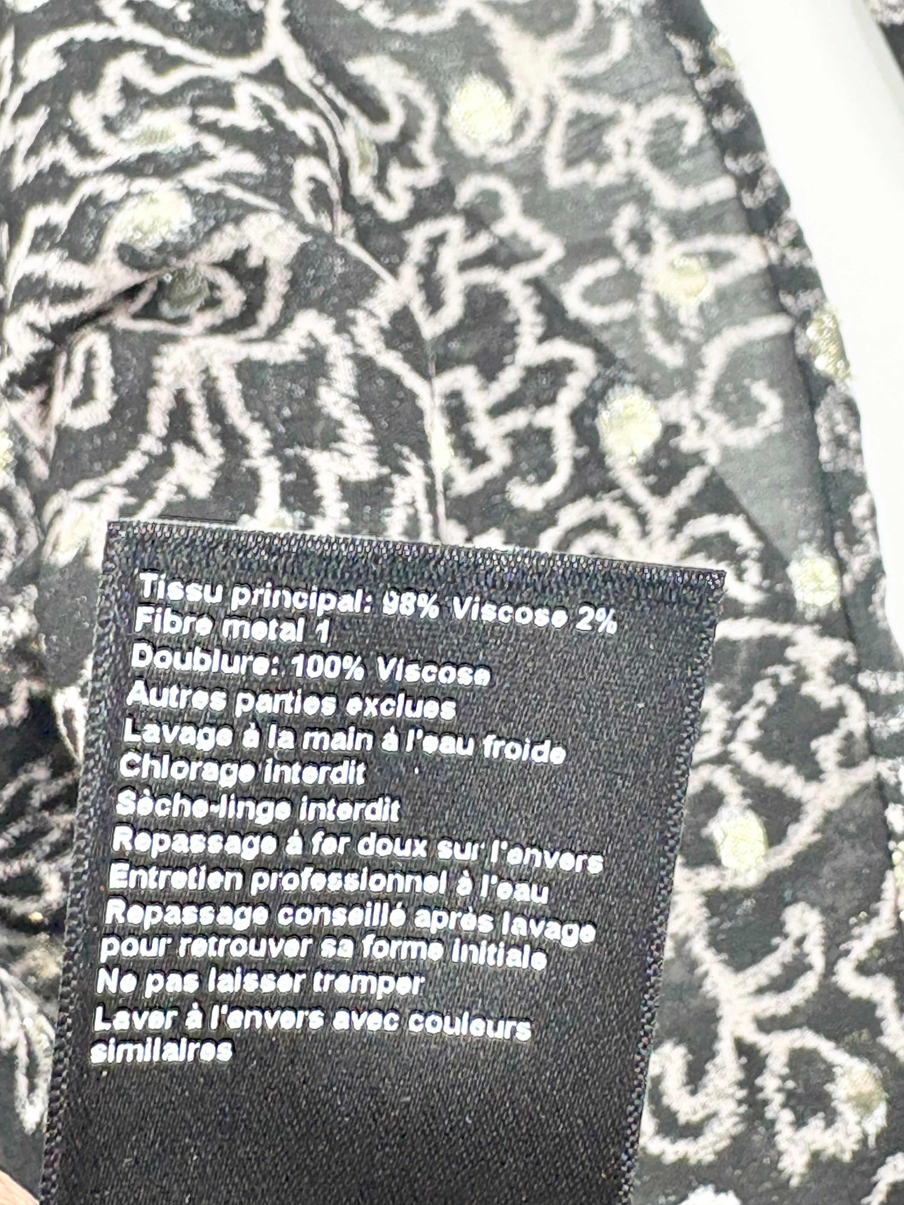 Ba&sh Sheer Black & Shimmering Gold Long-Sleeve Top - AU12