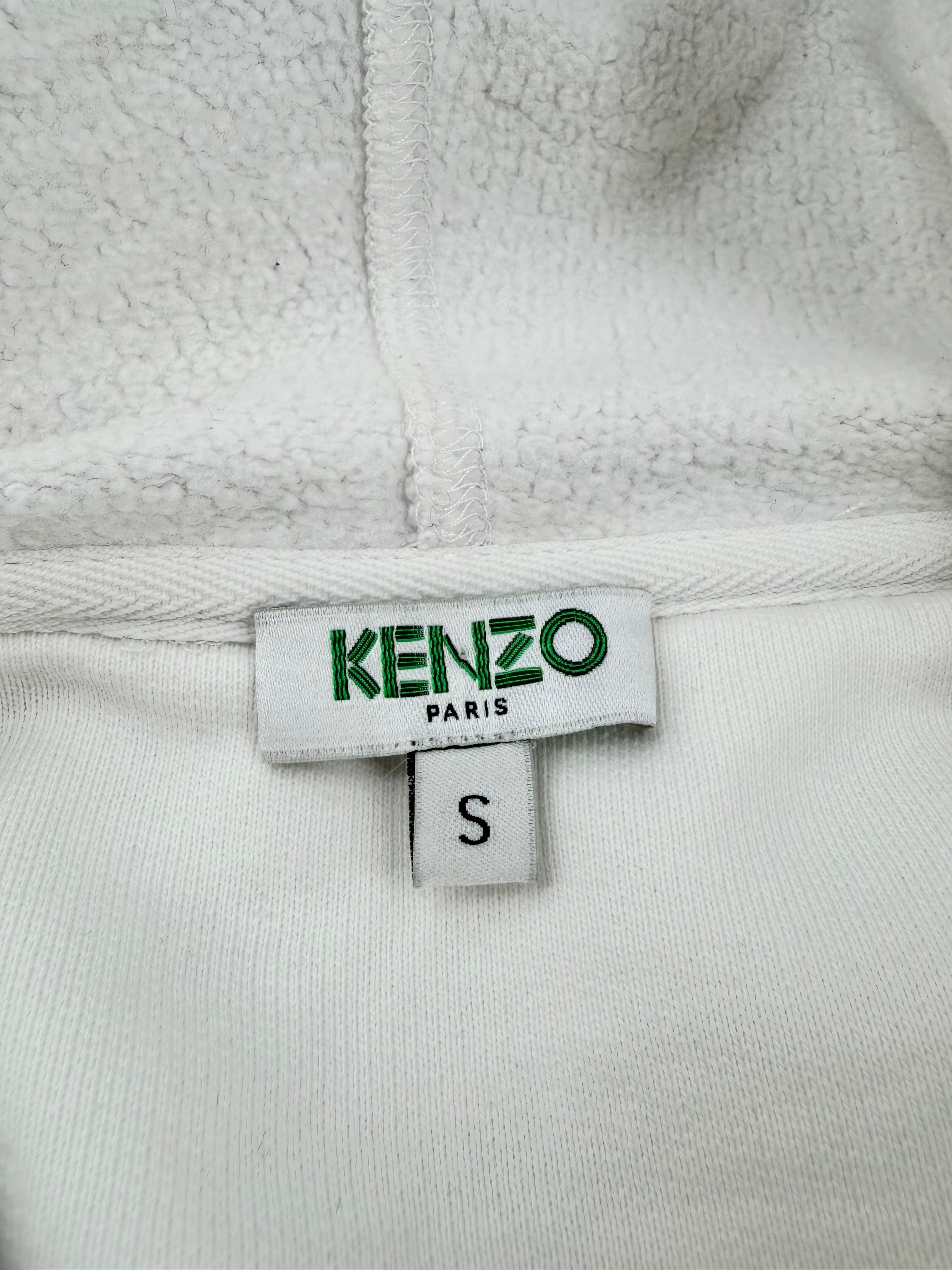 Kenzo White & Black Logo Hoodie - S