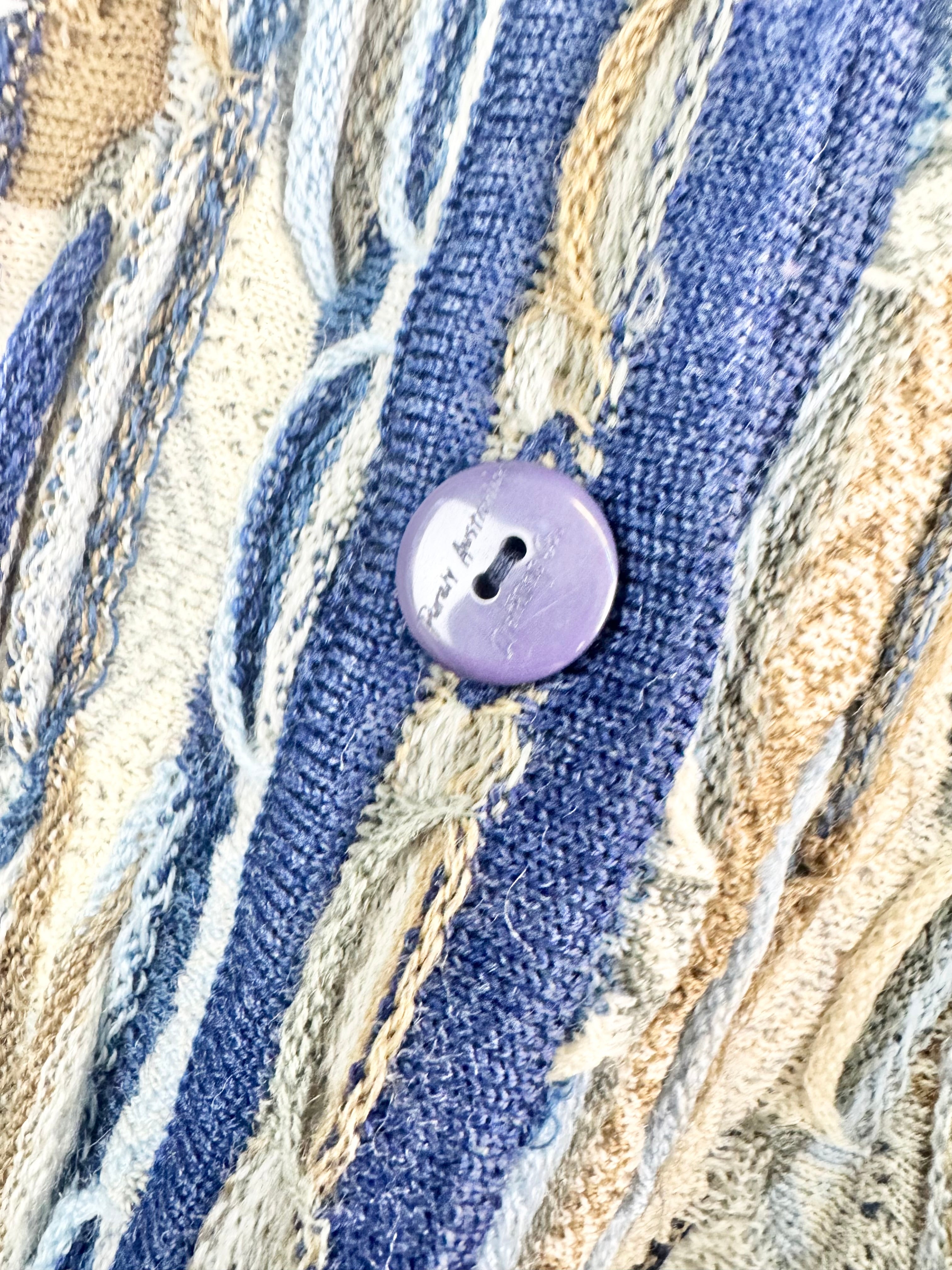 Limnos Multi-Coloured 3D Knit Wool Cardigan - M