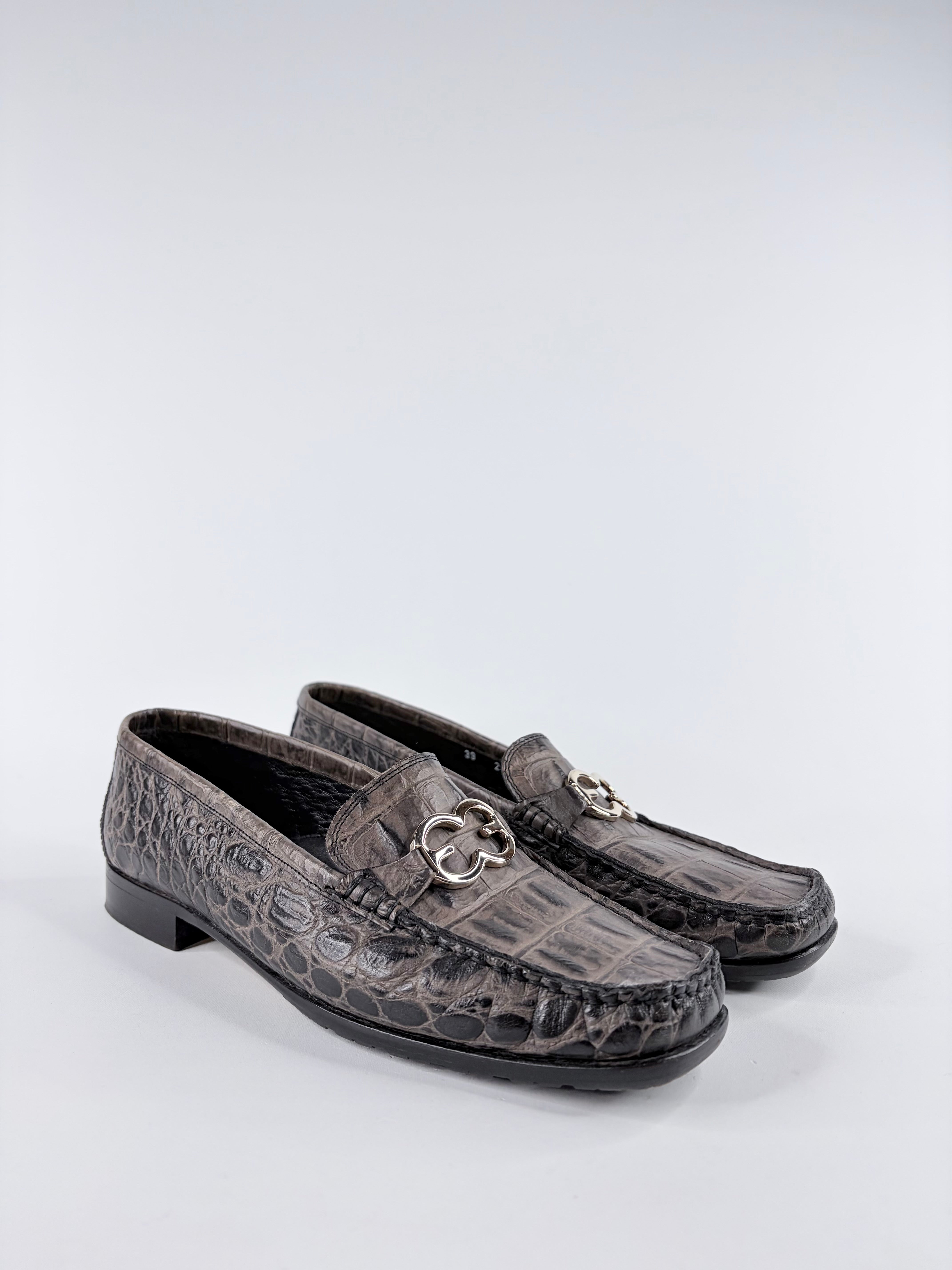 Escada Croc Textured Loafers - EU39