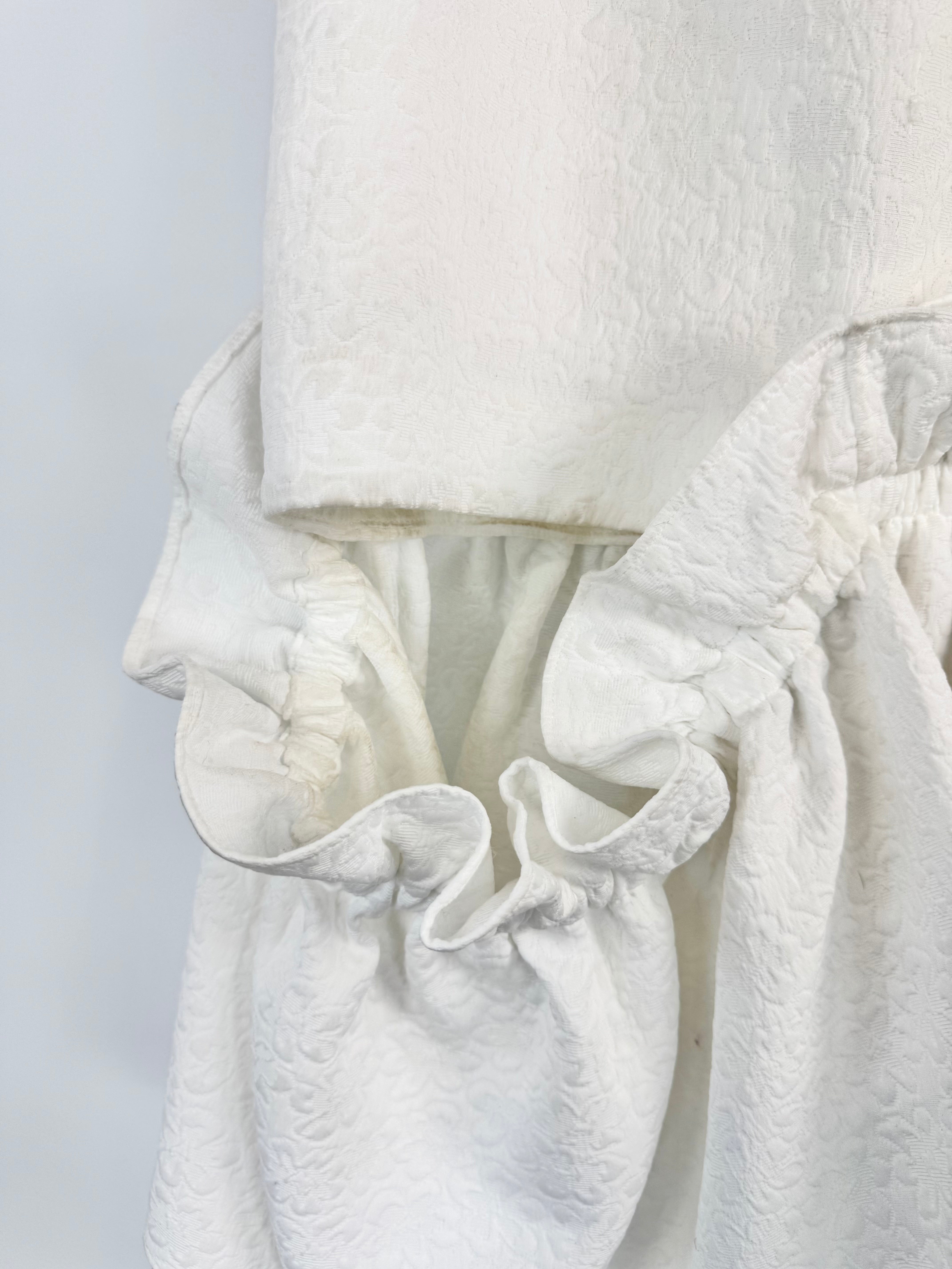 Shushu/Tong White Ruffle Trim Skirt - AU10