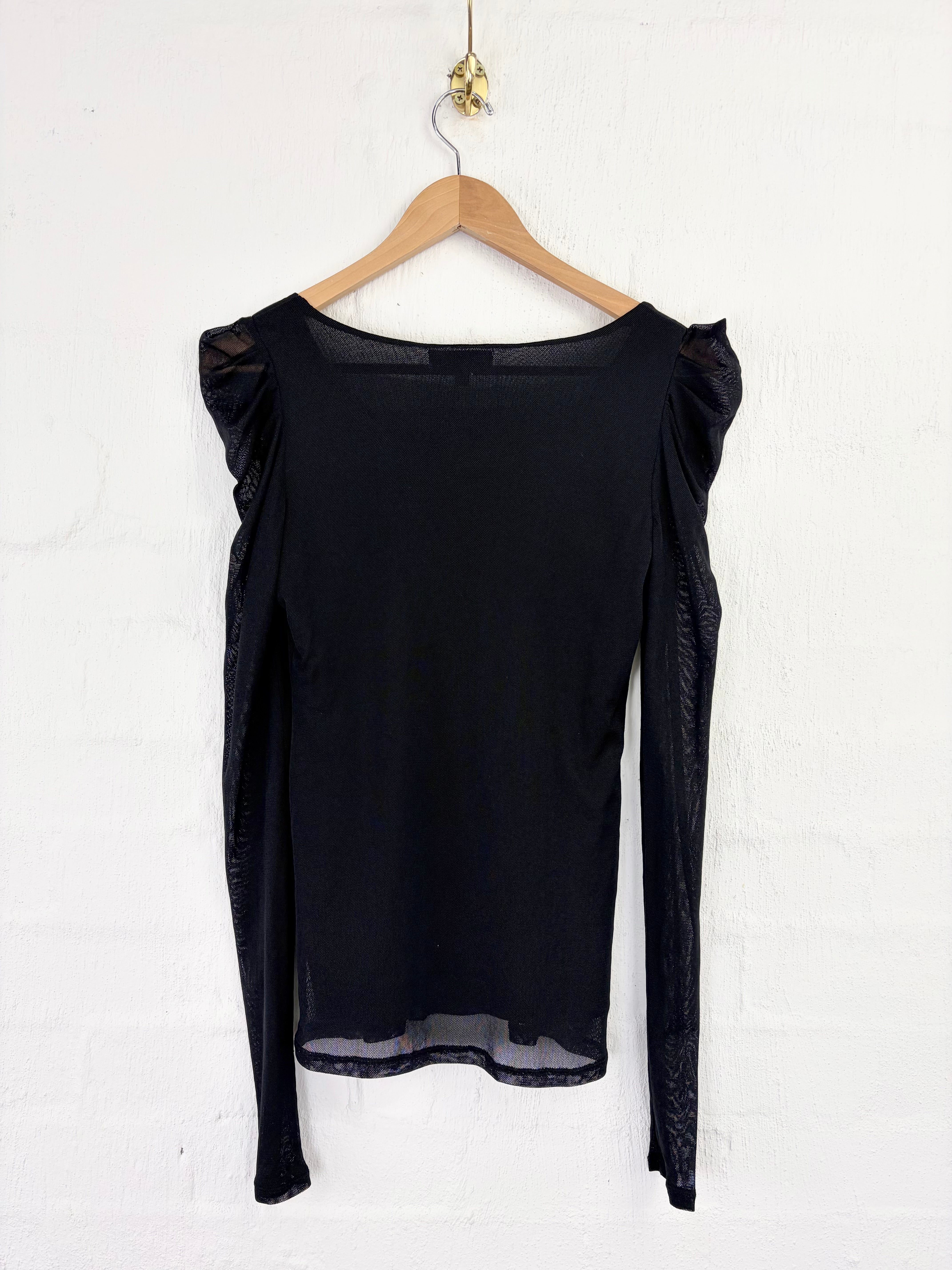 Vivienne Tam Ruched Mesh Long Sleeve - AU14/16