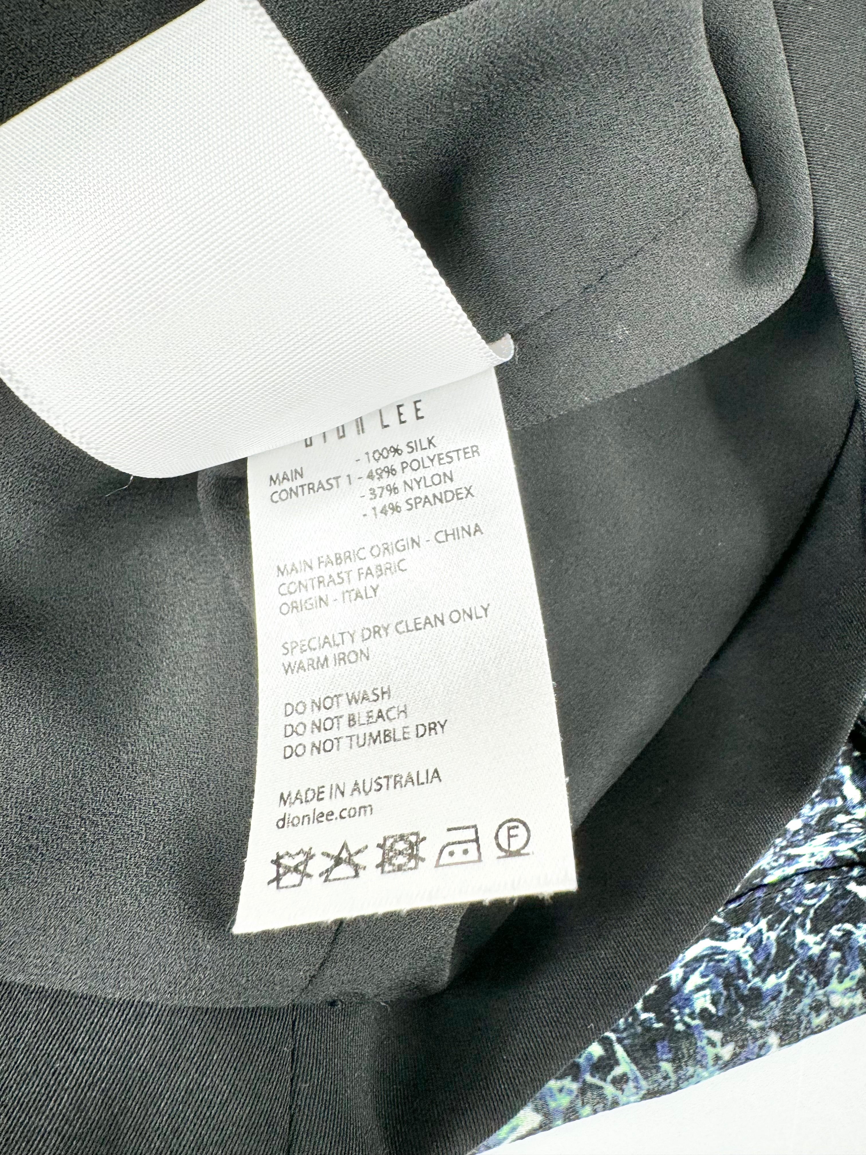 Dion Lee Blue & Green Sheer Asymmetrical Hem Pencil Skirt - AU8