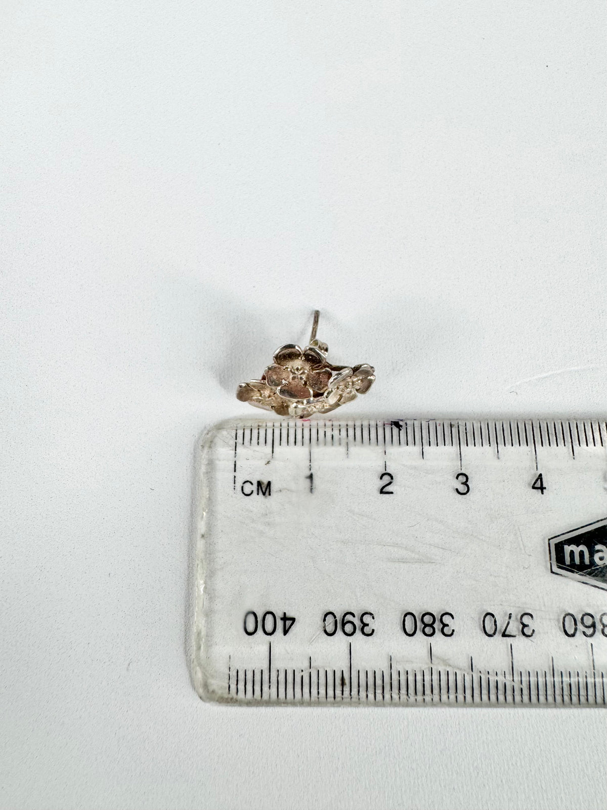 Silver Floral Bouquet Stud Earrings