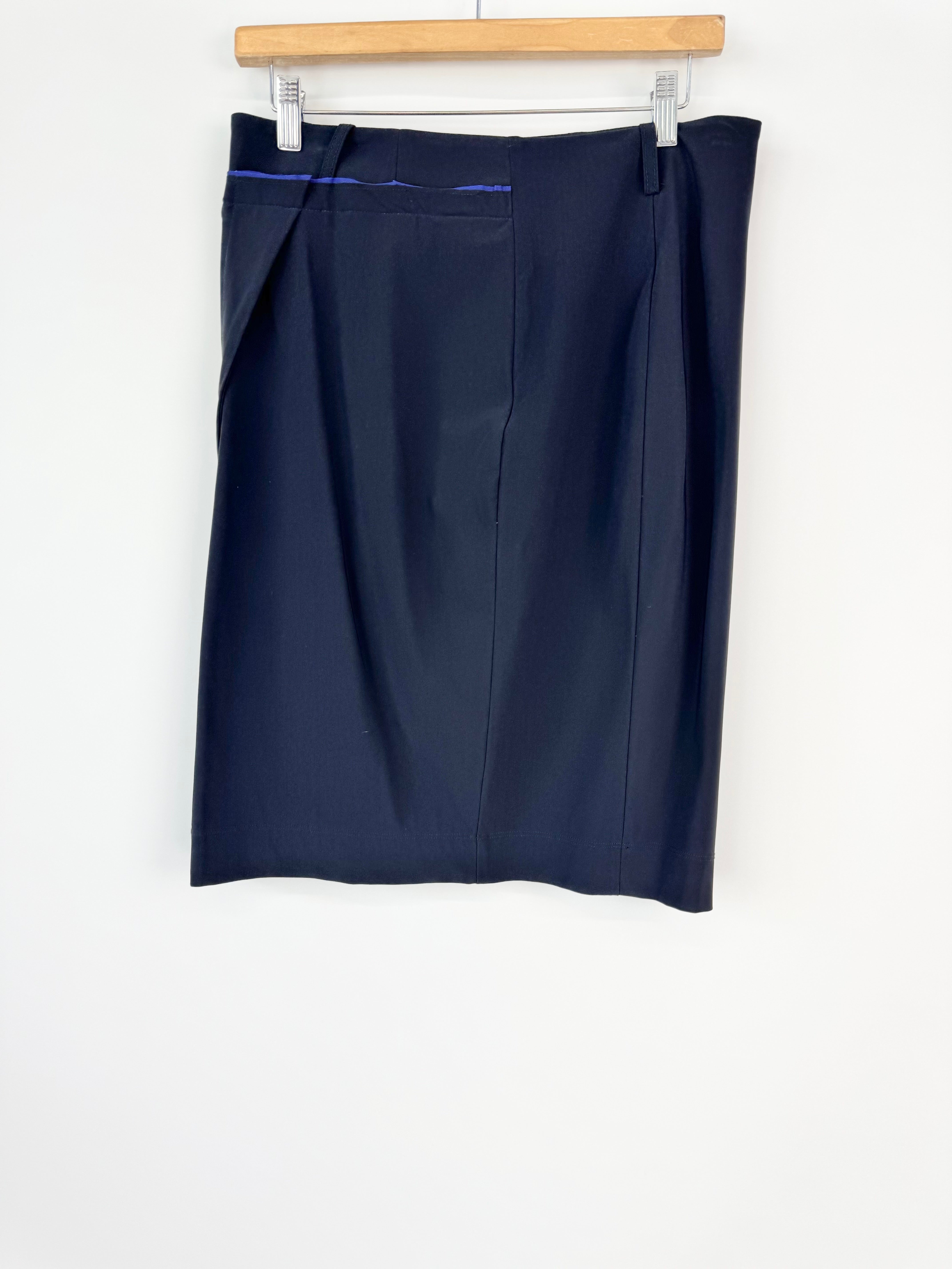 Marithé + François Girbaud Blue Black Stretchy Skirt - AU10/12