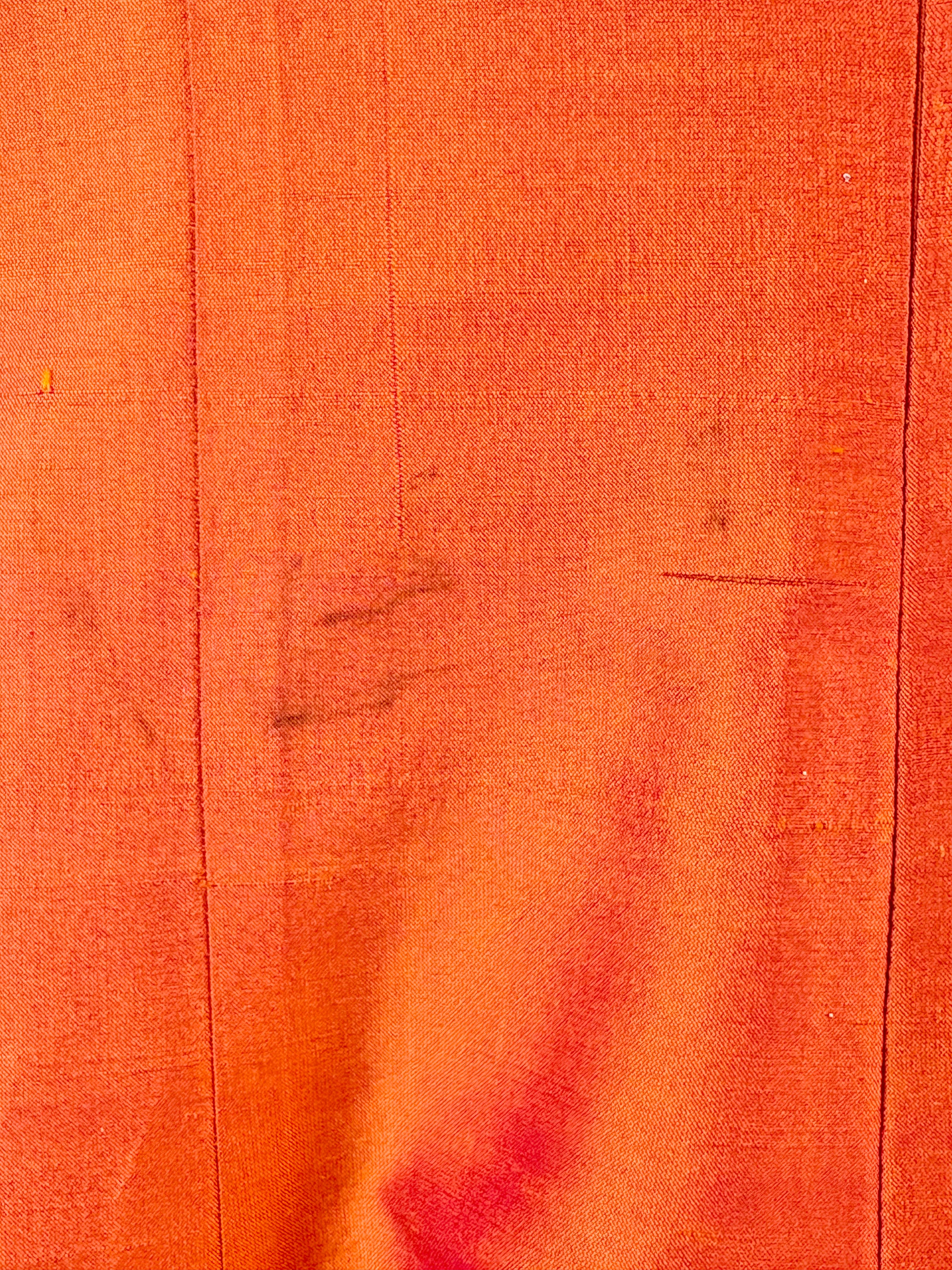 Citi Vintage Raw-Silk Orange Fitted Dress - AU8