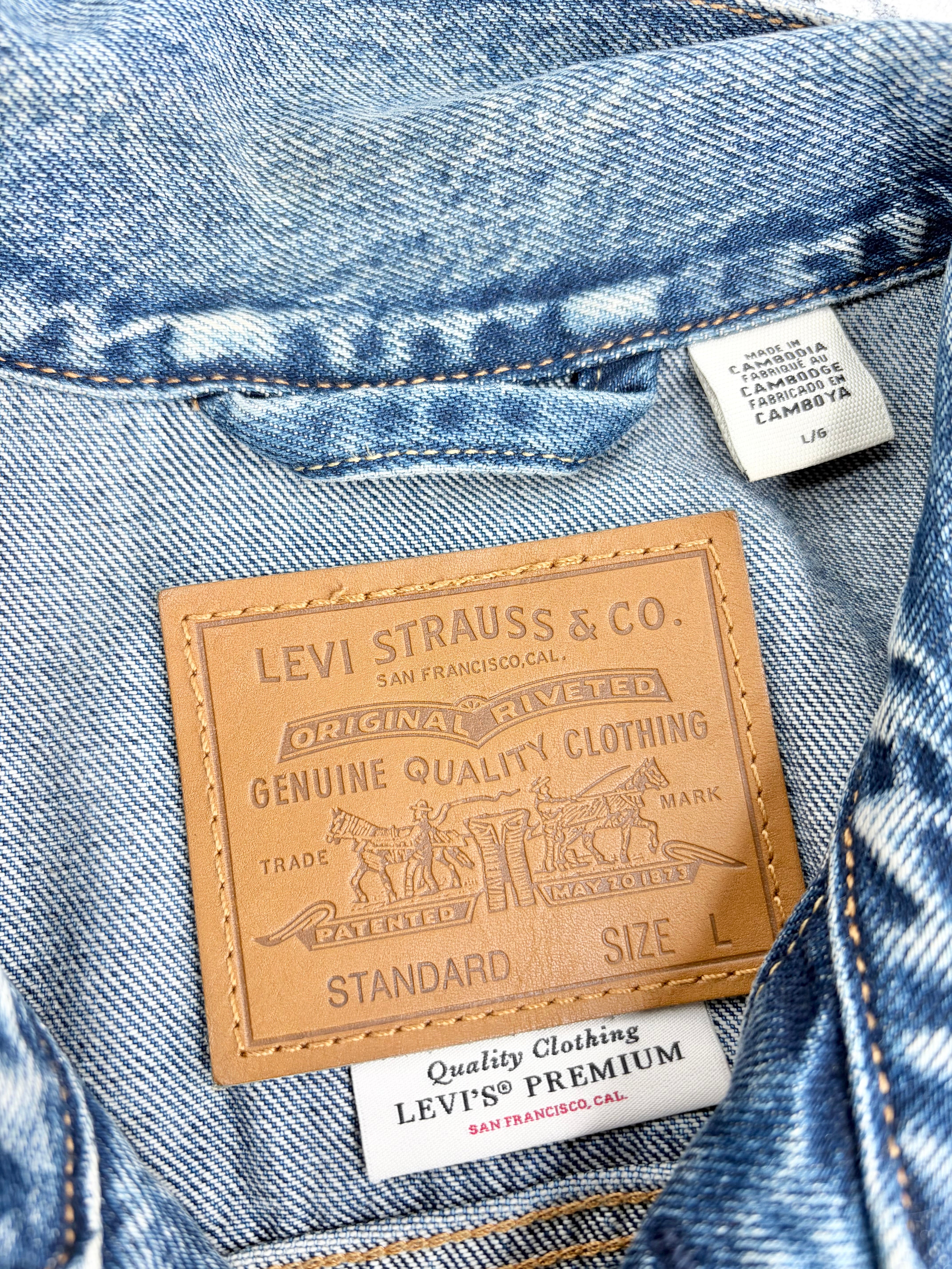 Levi's Blue Denim Tailored Button Down Jacket - L