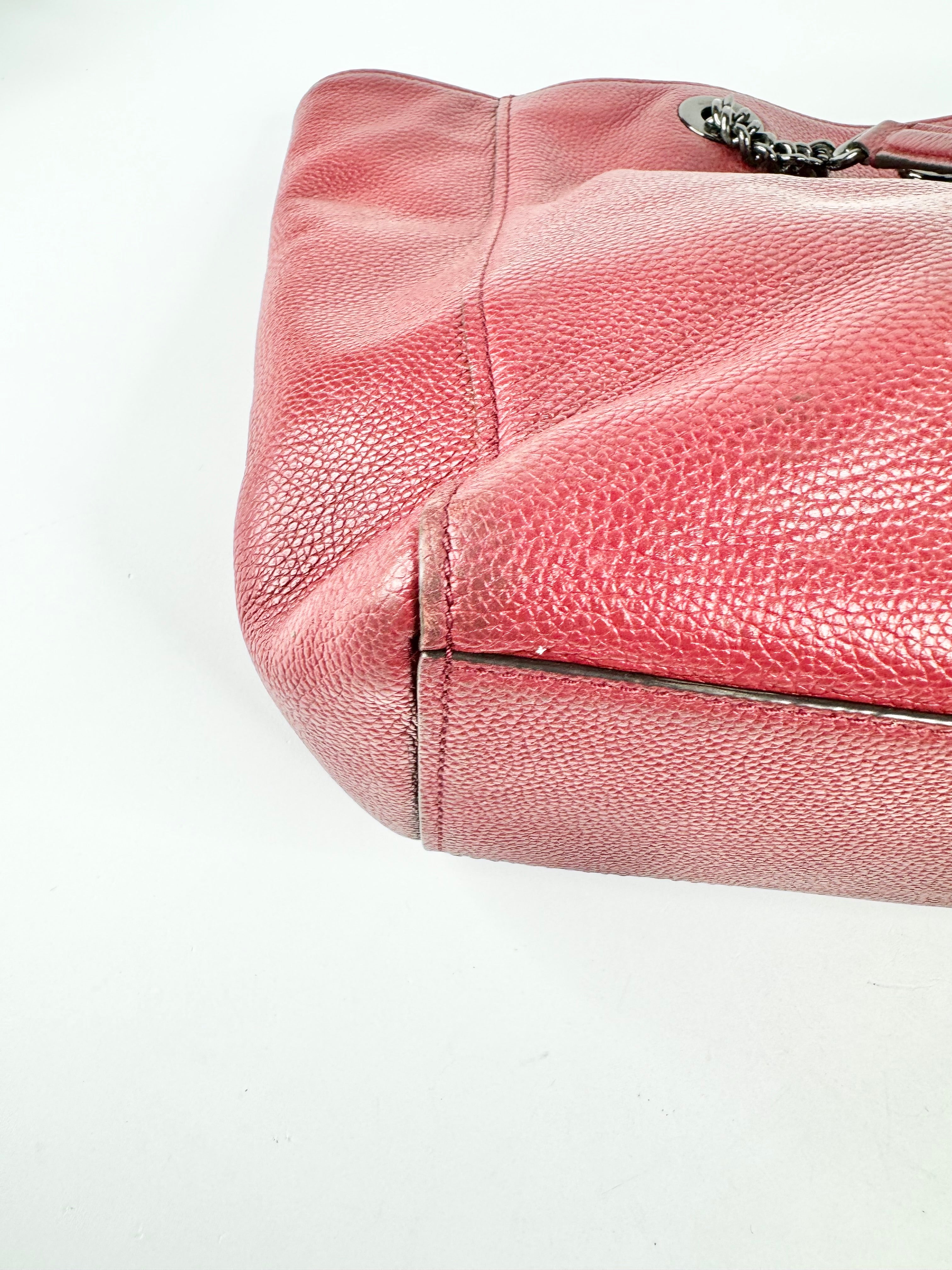 Coach Oxblood Grained Leather Tote