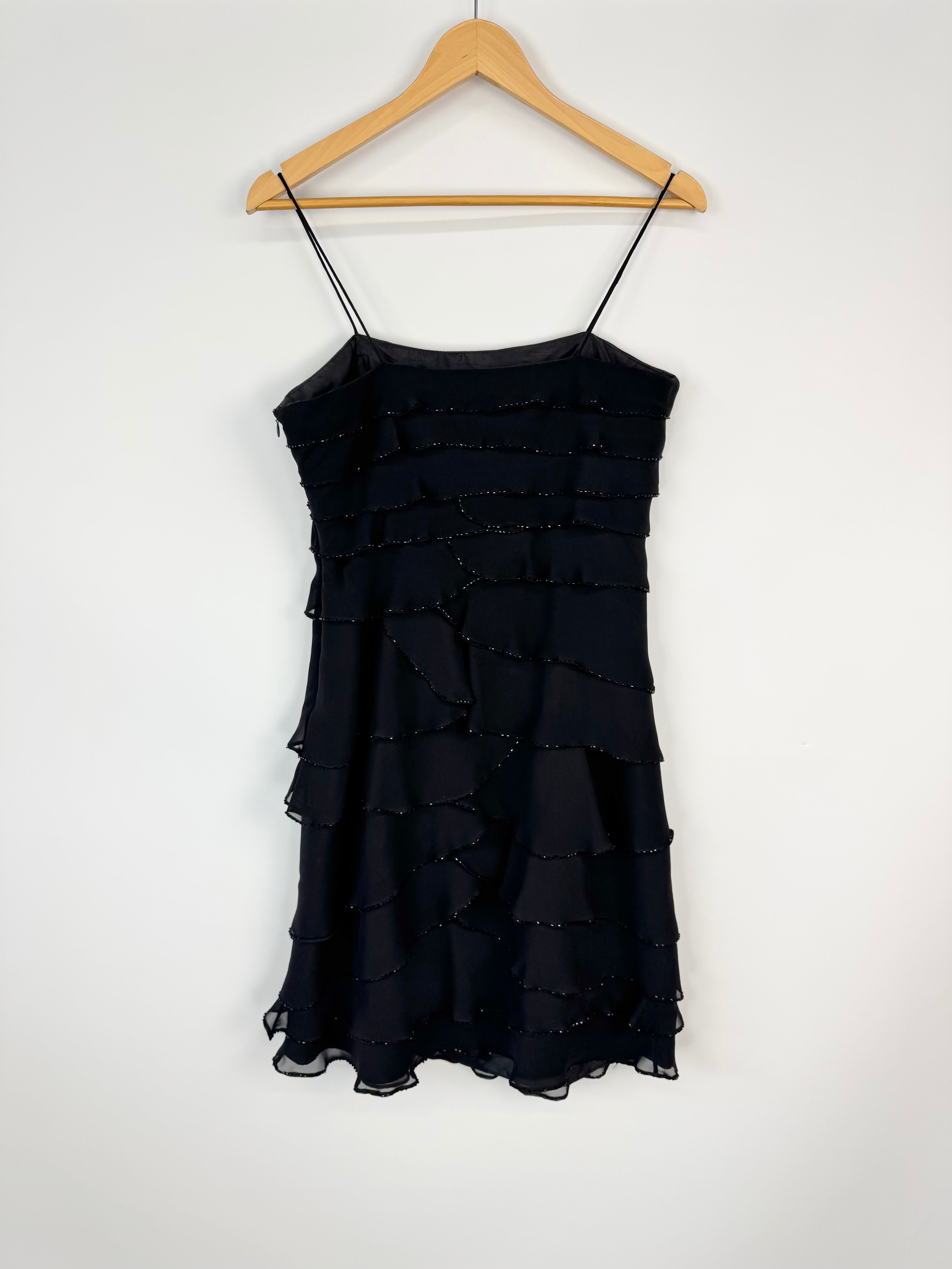 Studibaker Black Fluttery Layer Midi Dress - AU10/12