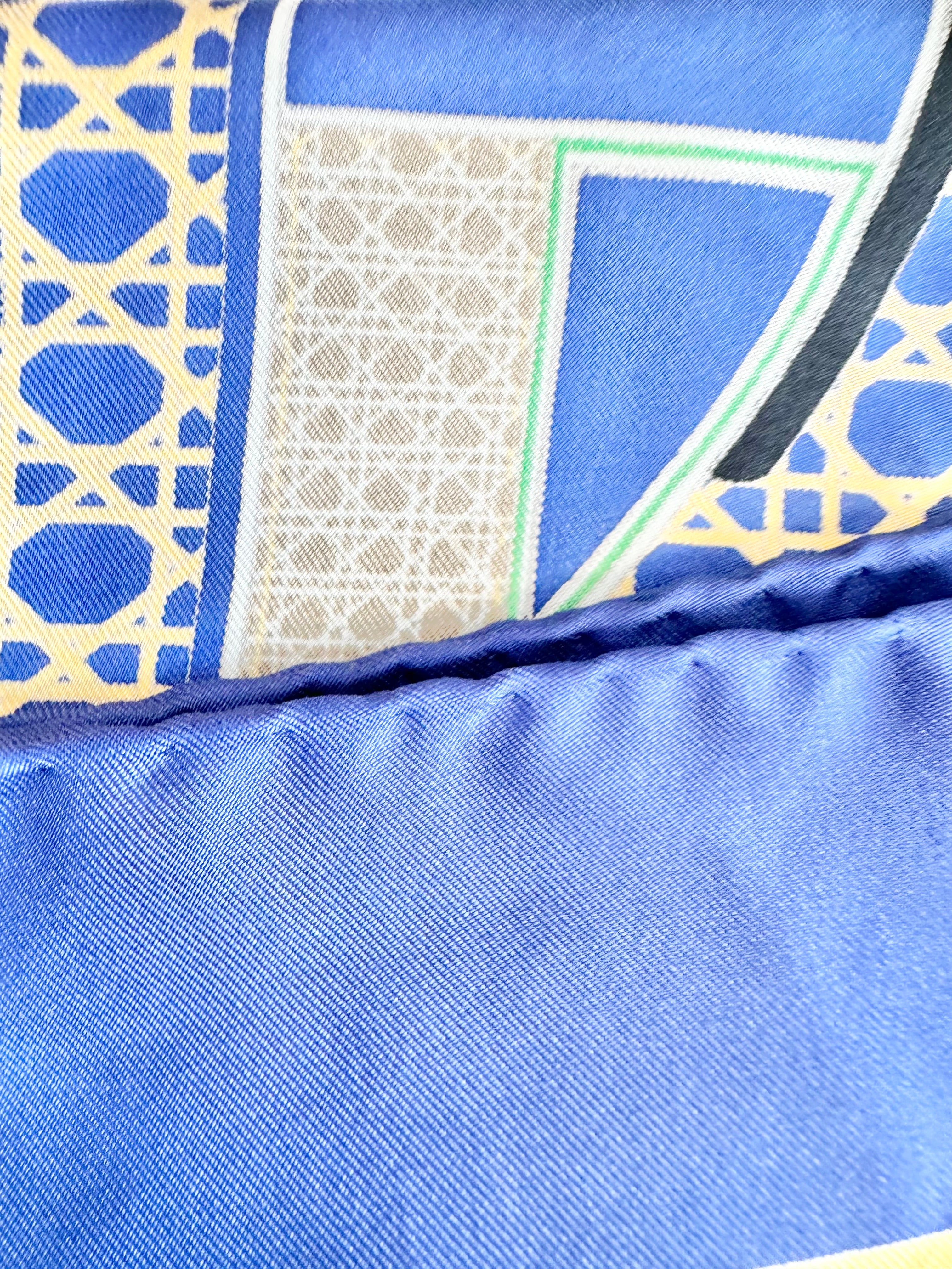 Hermès Scarf Carré ‘les voitures à transformation’ Blue Silk Scarf