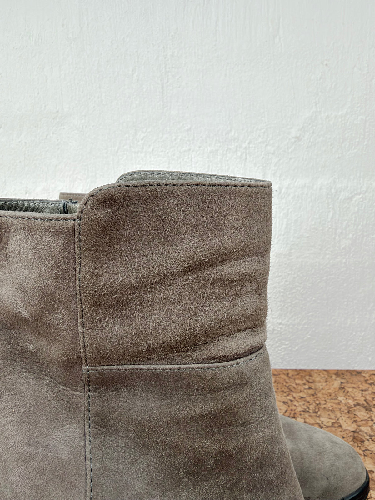 Tod’s Grey Suede Heeled Ankle Boots - EU38